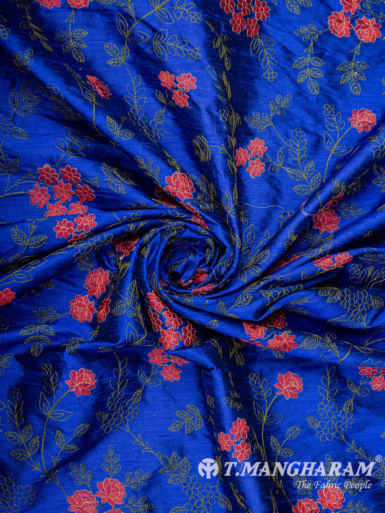 Blue Raw Silk Fabric - EB11310