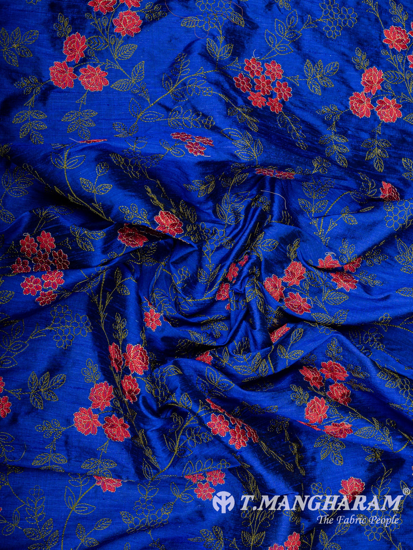 Blue Raw Silk Fabric - EB11310