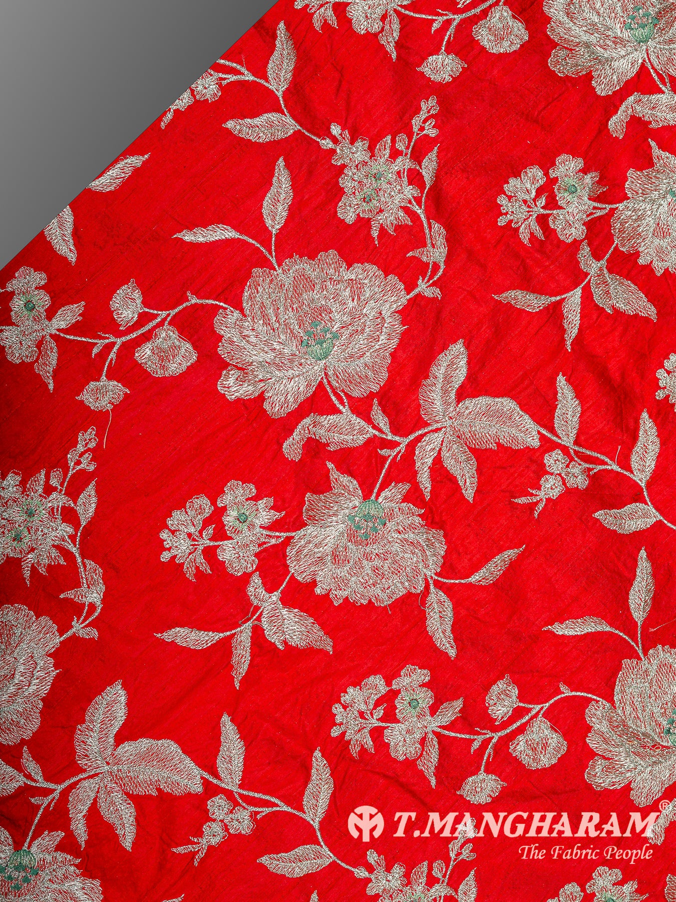 Red Raw Silk Fabric - EB11314