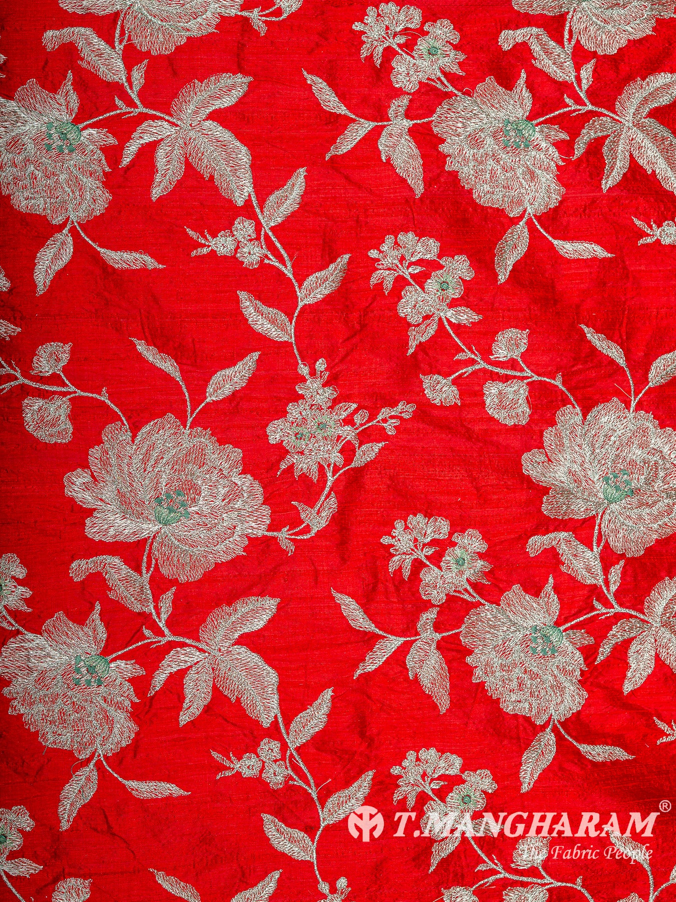 Red Raw Silk Fabric - EB11314
