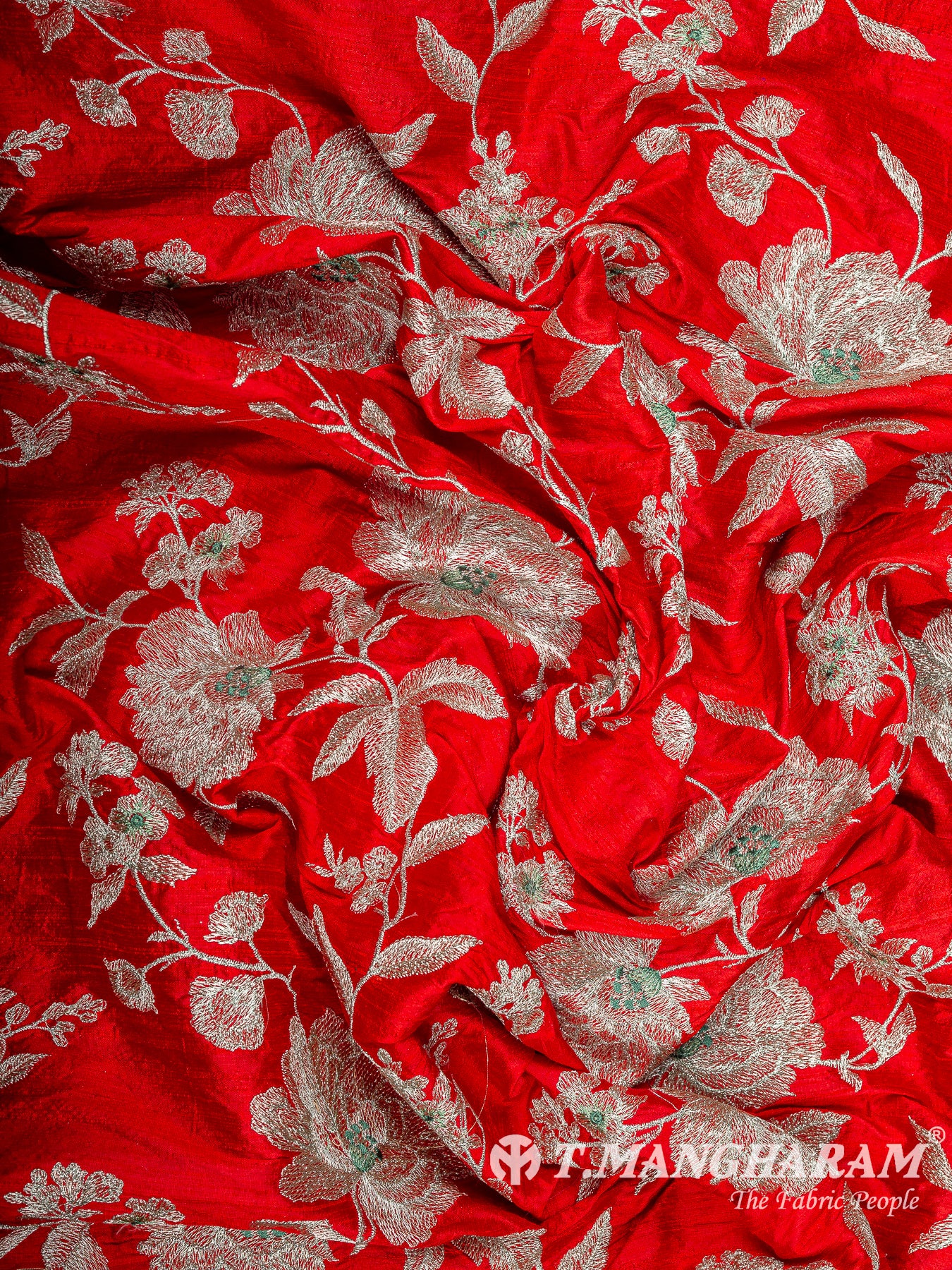 Red Raw Silk Fabric - EB11314