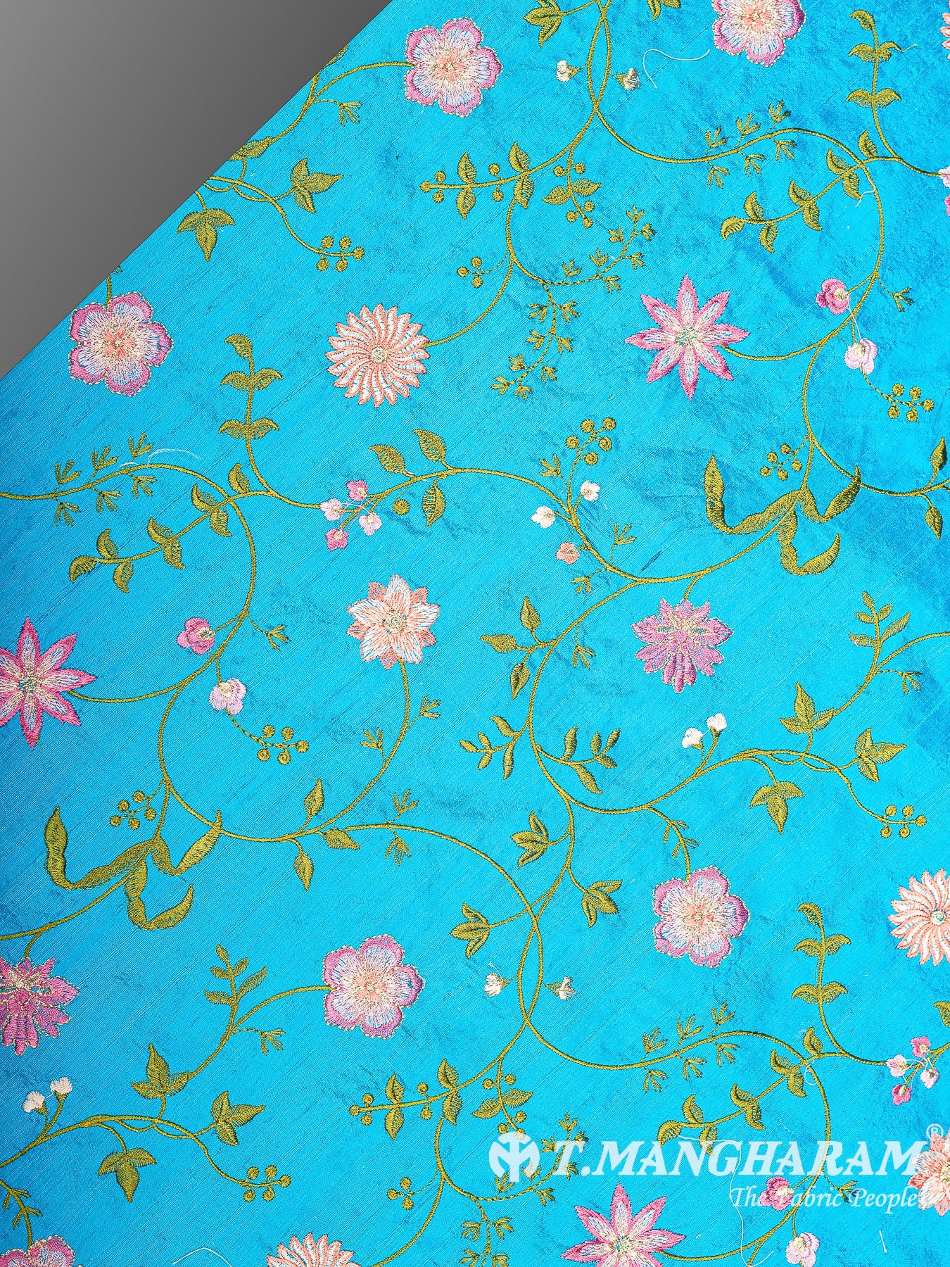 Blue Raw Silk Fabric - EB11311