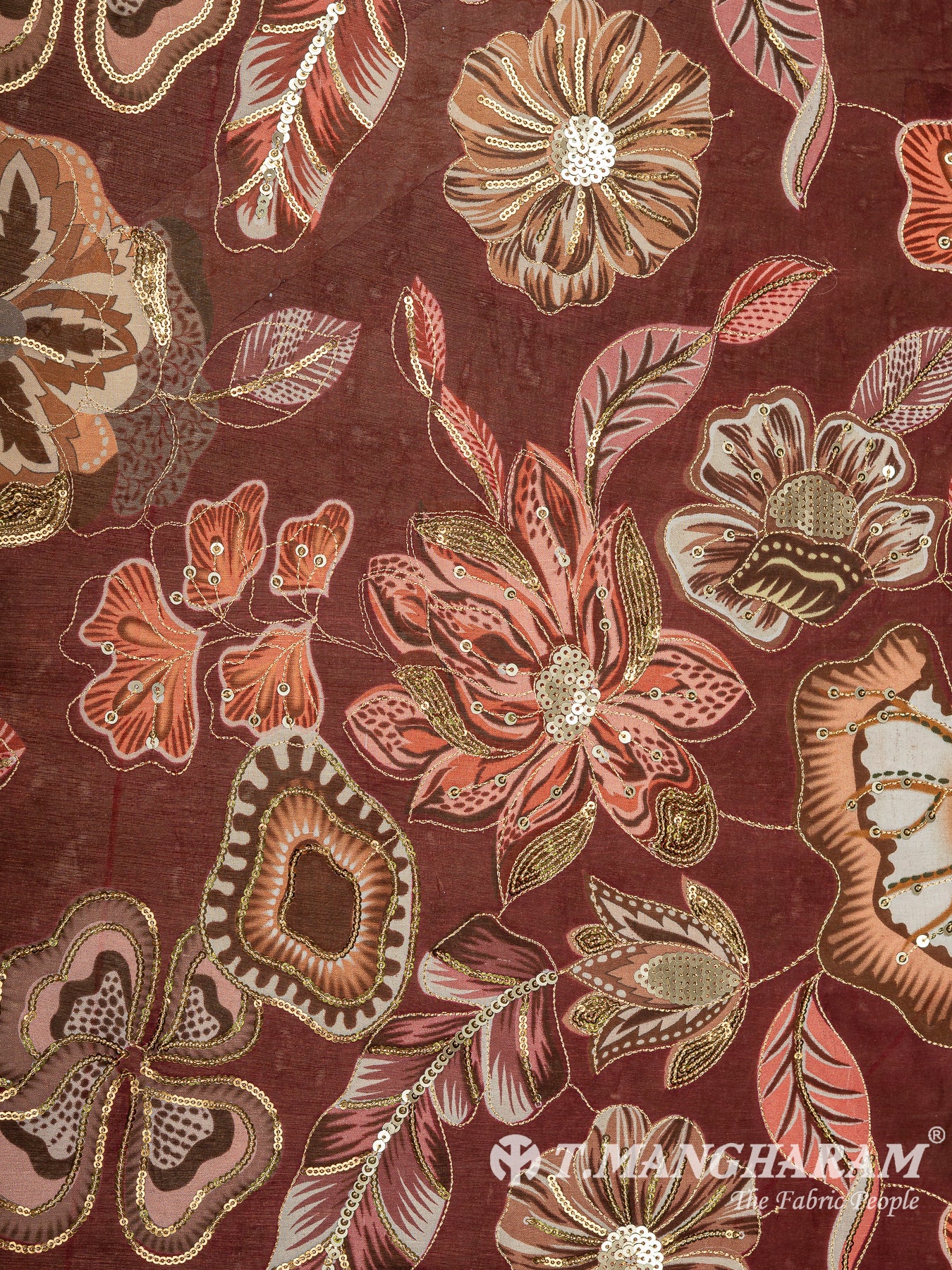 Maroon Tissue Fabric - EB11228