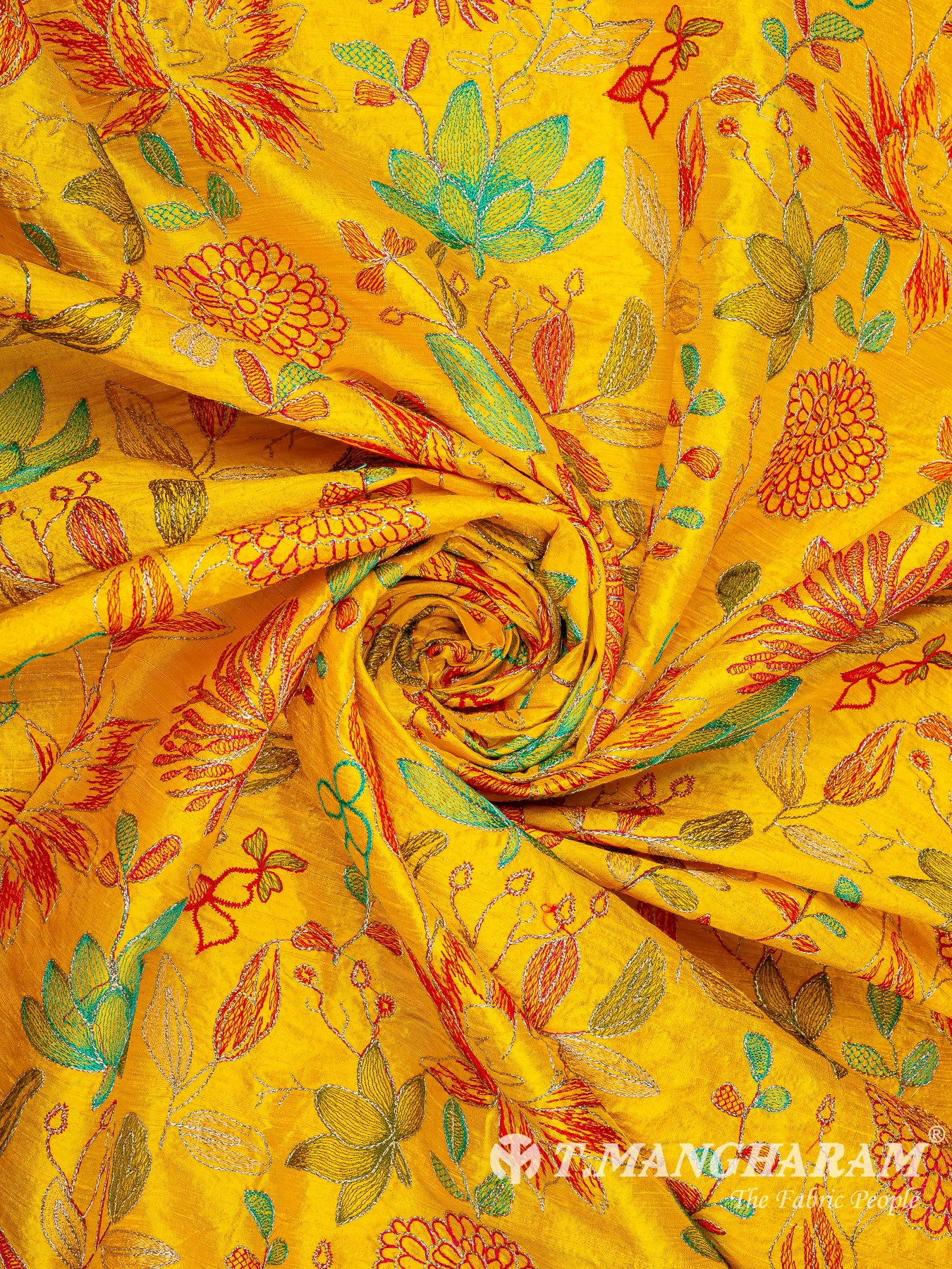 Yellow Raw Silk Fabric - EB11307