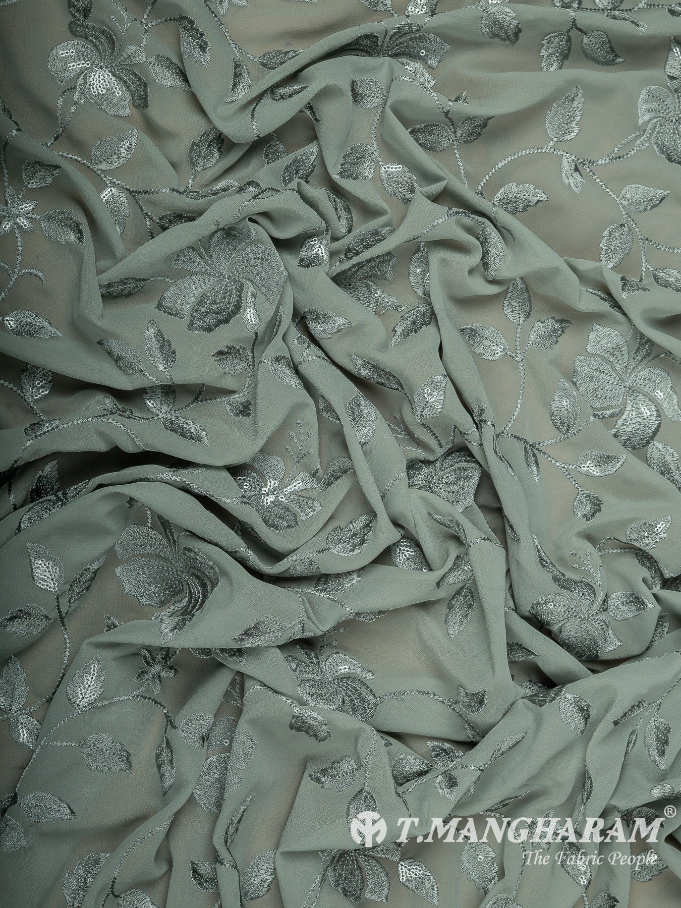 Green Georgette Fabric - EB10419