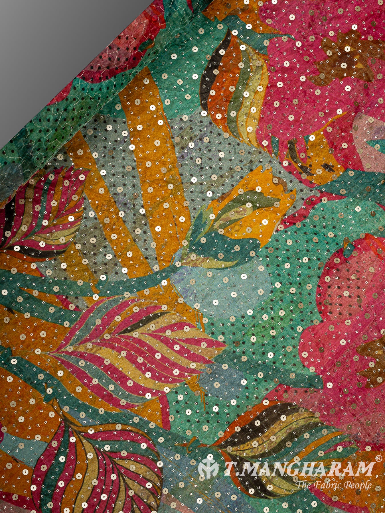 Multicolor Chinon Silk Fabric - EB11343