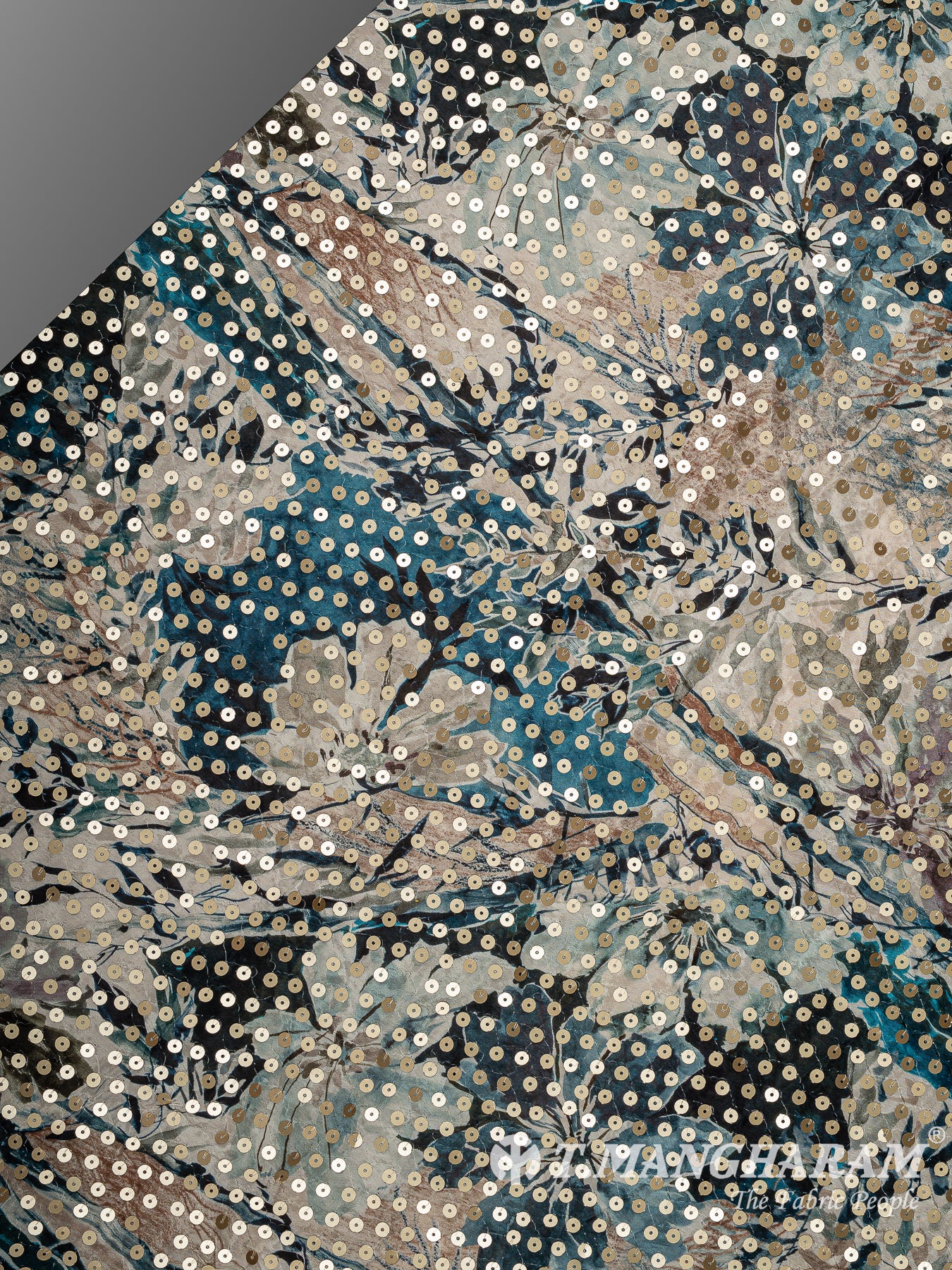 Blue Chinon Silk Fabric - EB11335