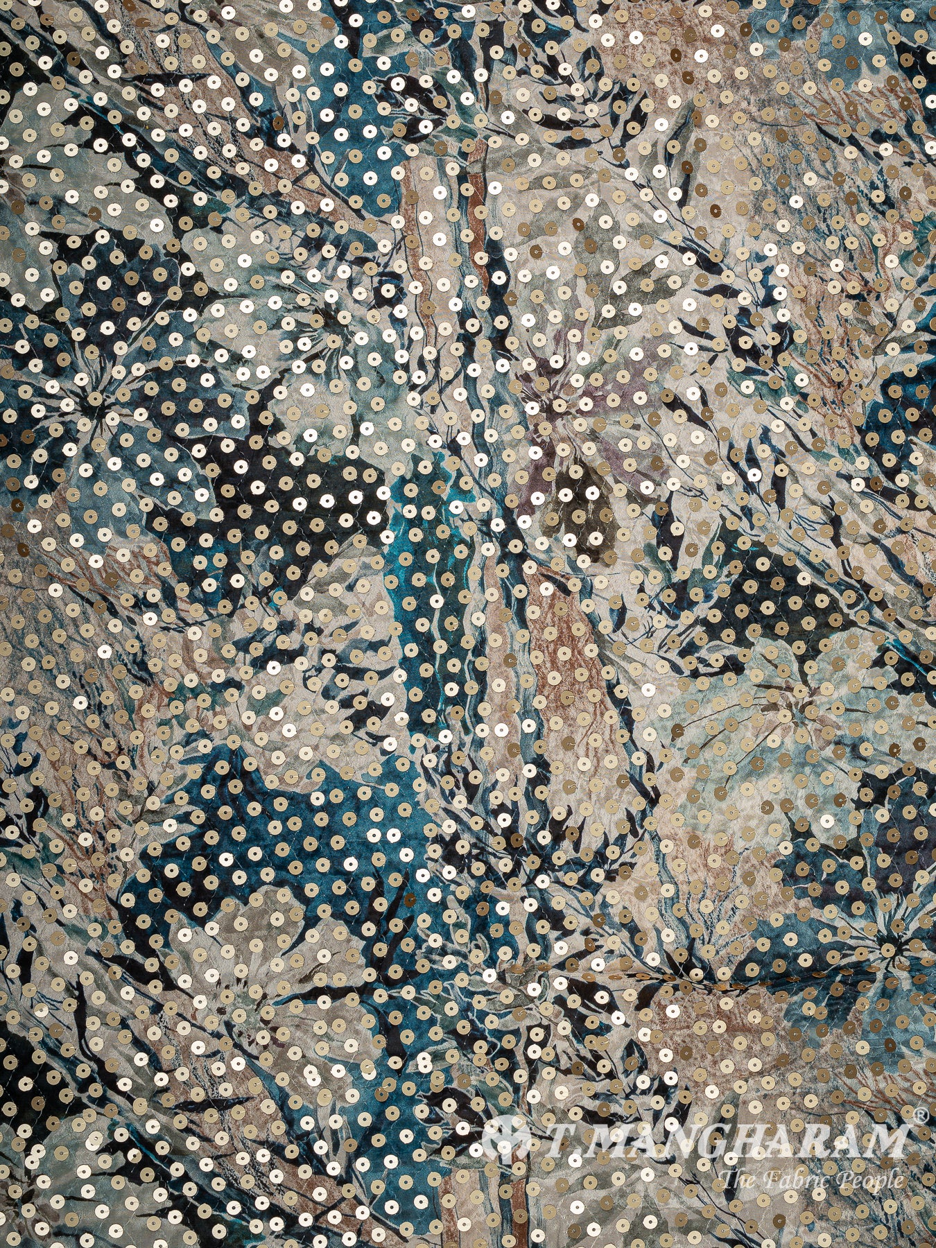 Blue Chinon Silk Fabric - EB11335