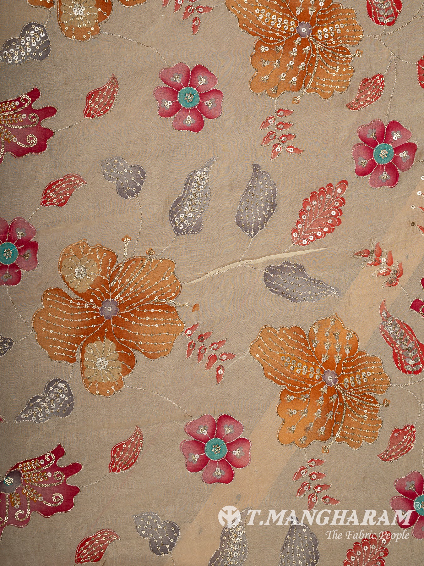 Beige Organza Fabric - EB11225