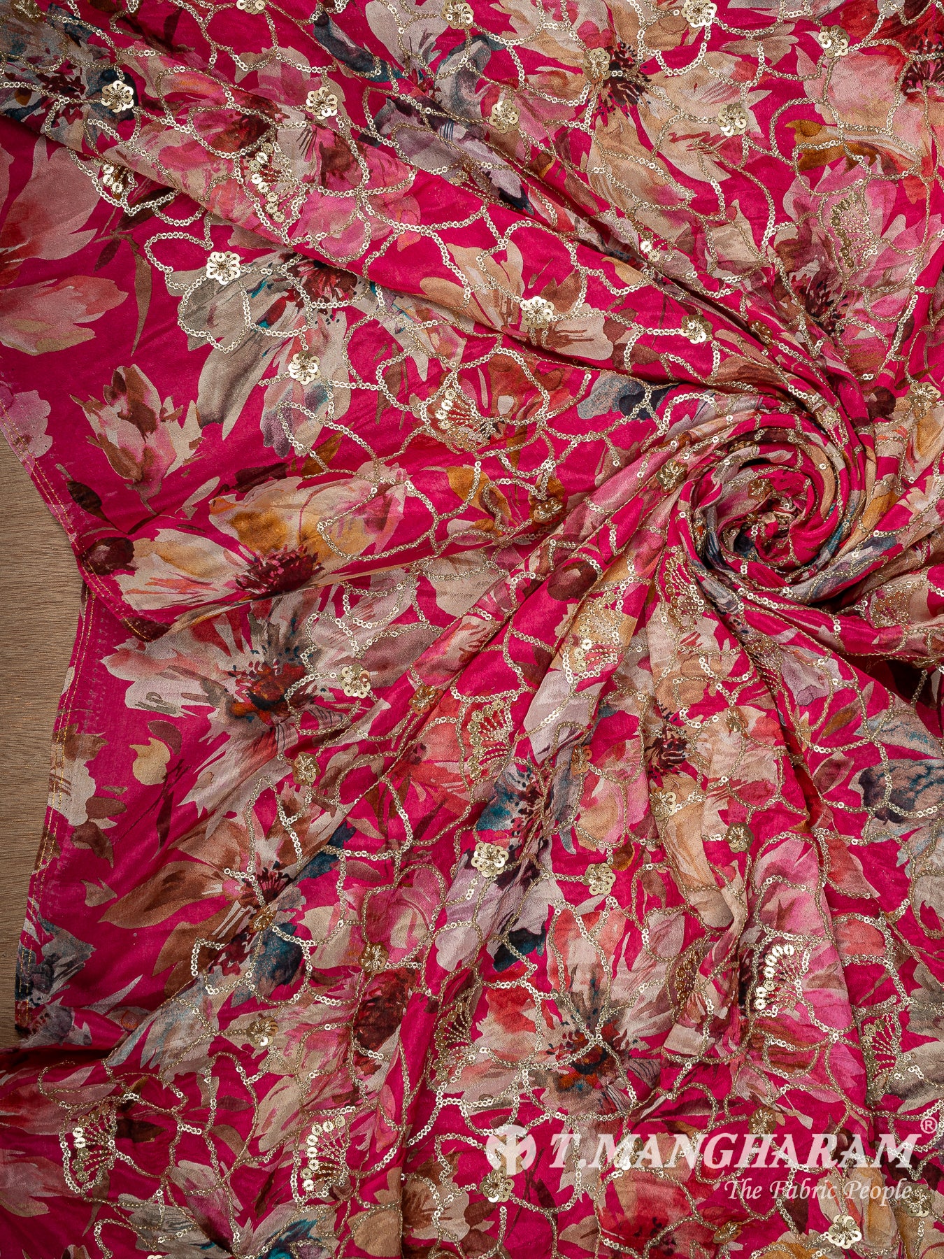 Pink Chinon Silk Fabric - EB11337