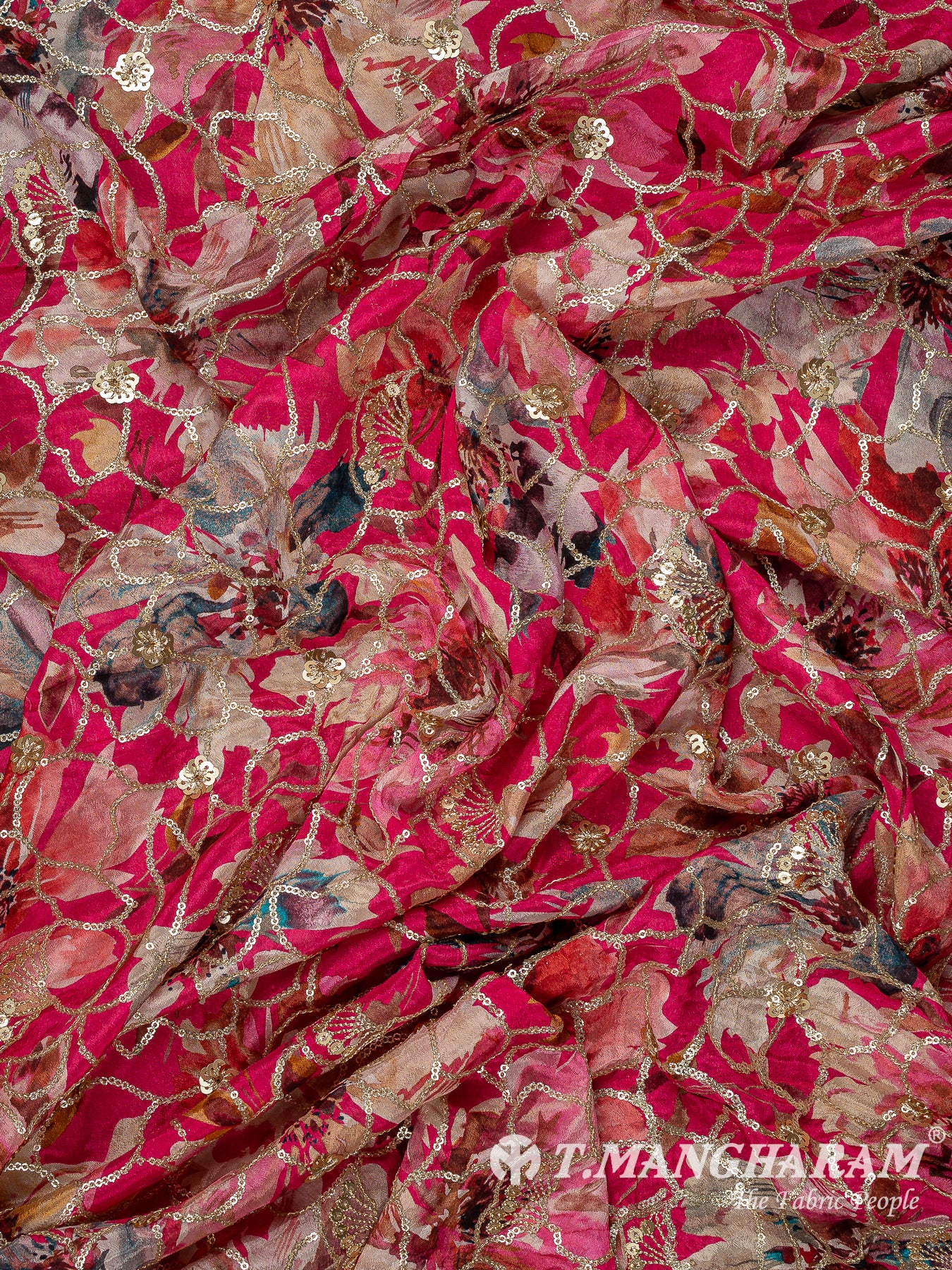 Pink Chinon Silk Fabric - EB11337