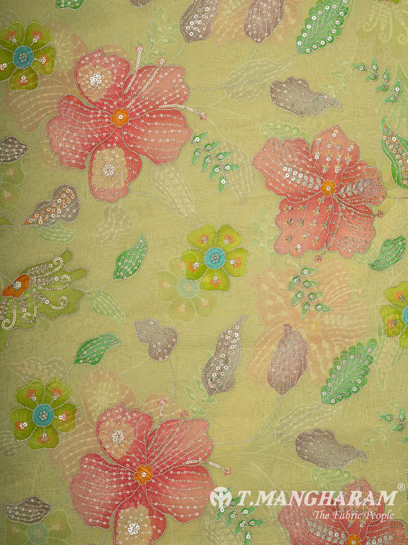 Green Organza Fabric - EB11223