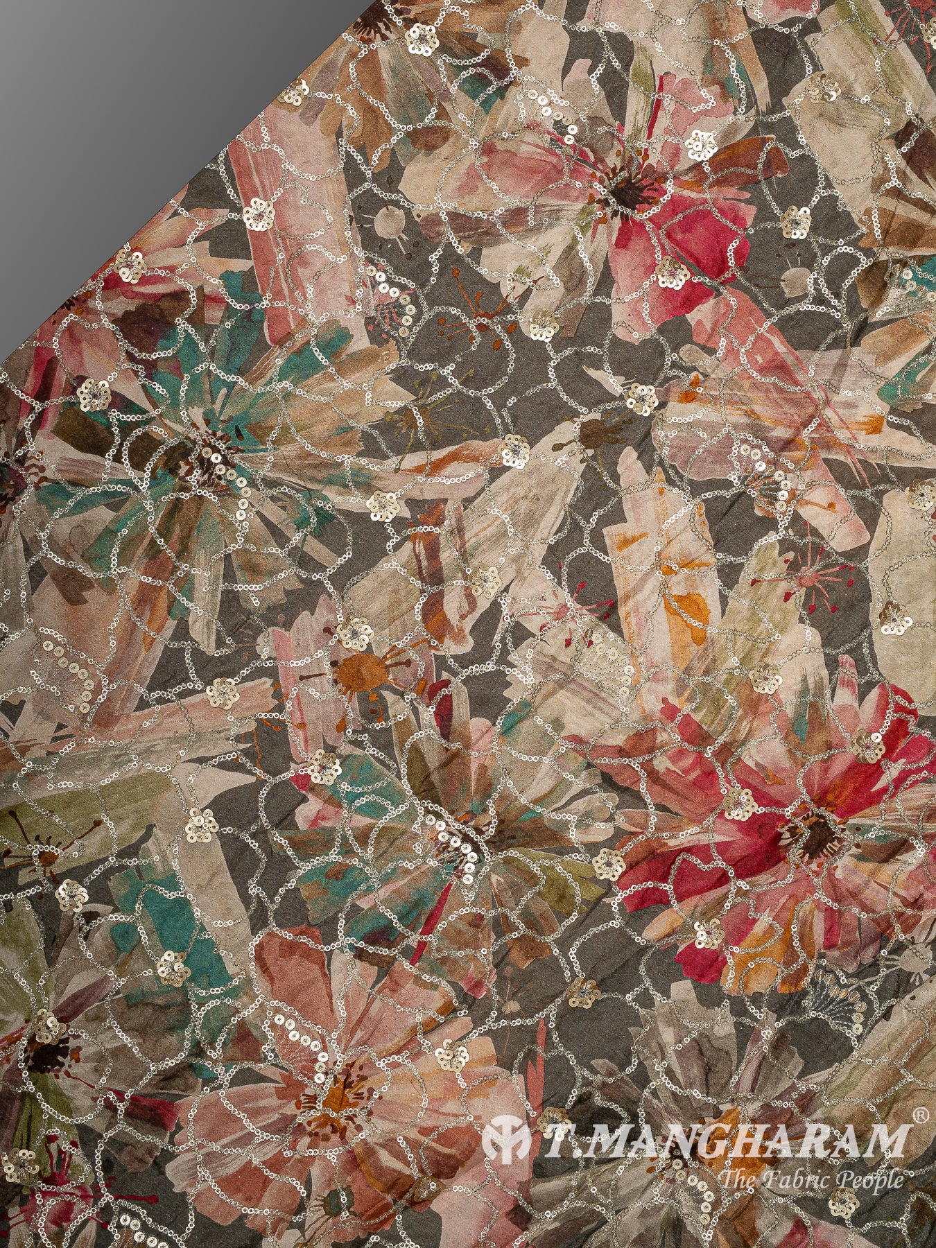 Brown Chinon Silk Fabric - EB11336