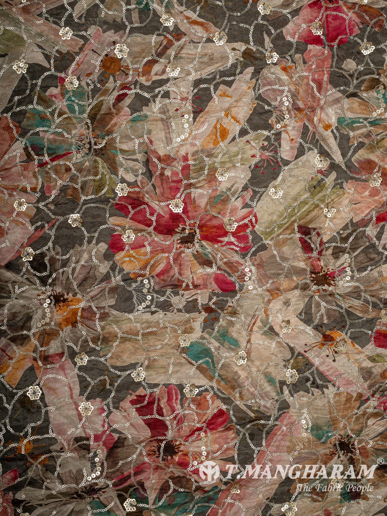 Brown Chinon Silk Fabric - EB11336