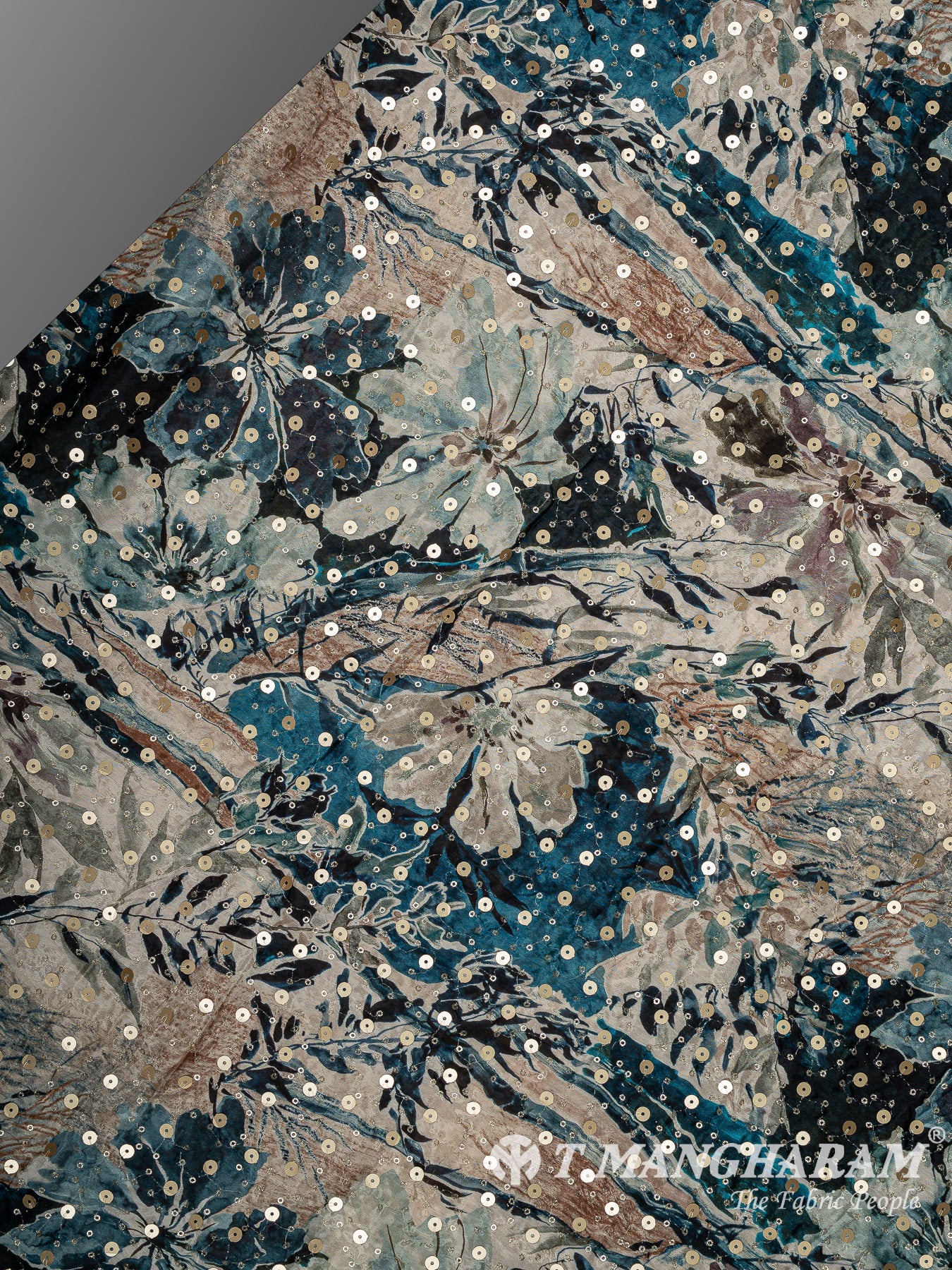 Blue Chinon Silk Fabric - EB11333