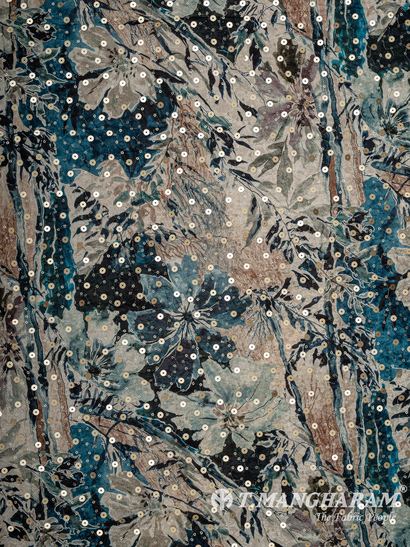 Blue Chinon Silk Fabric - EB11333