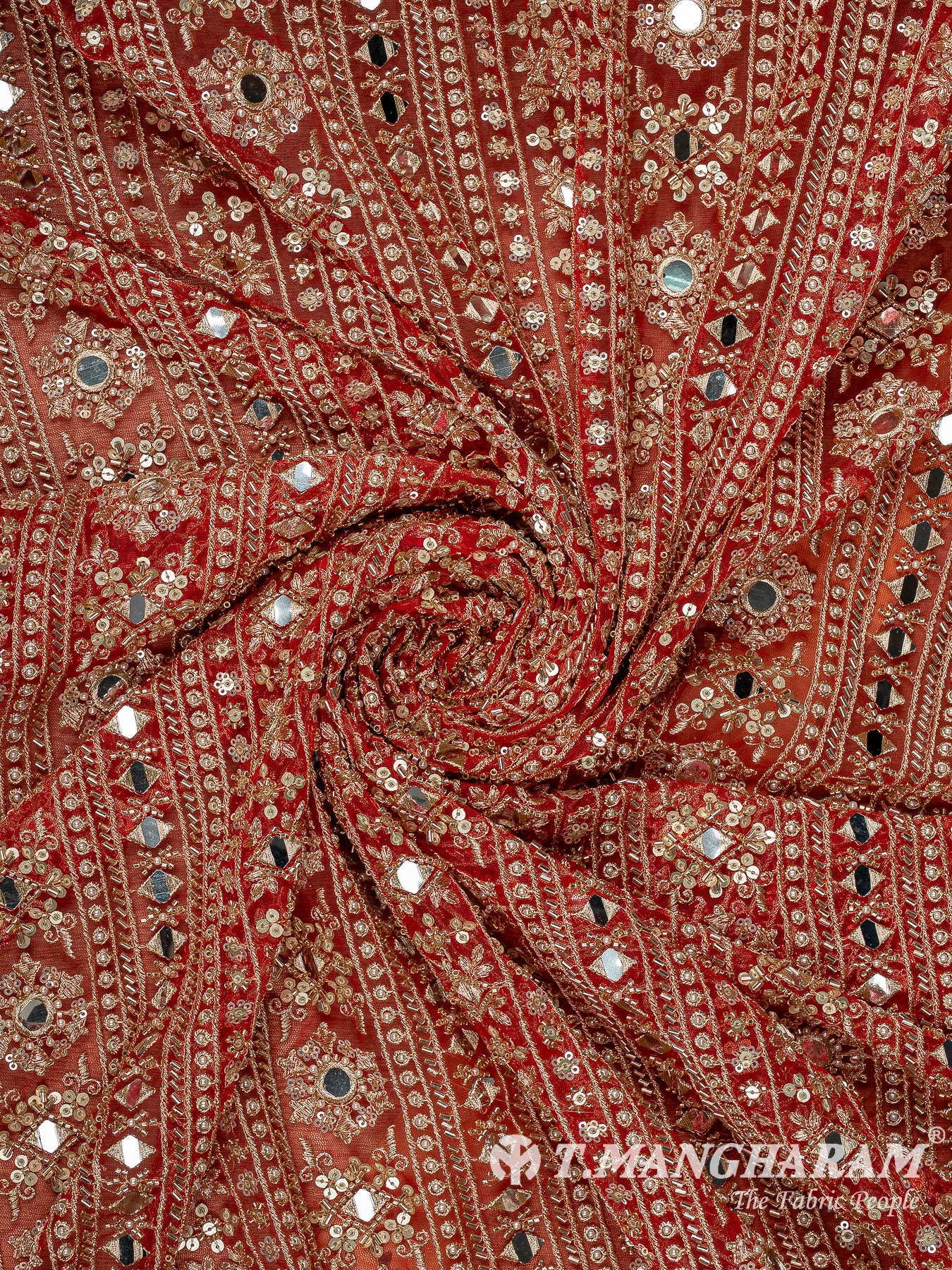 Red Fancy Net Fabric - EB11494