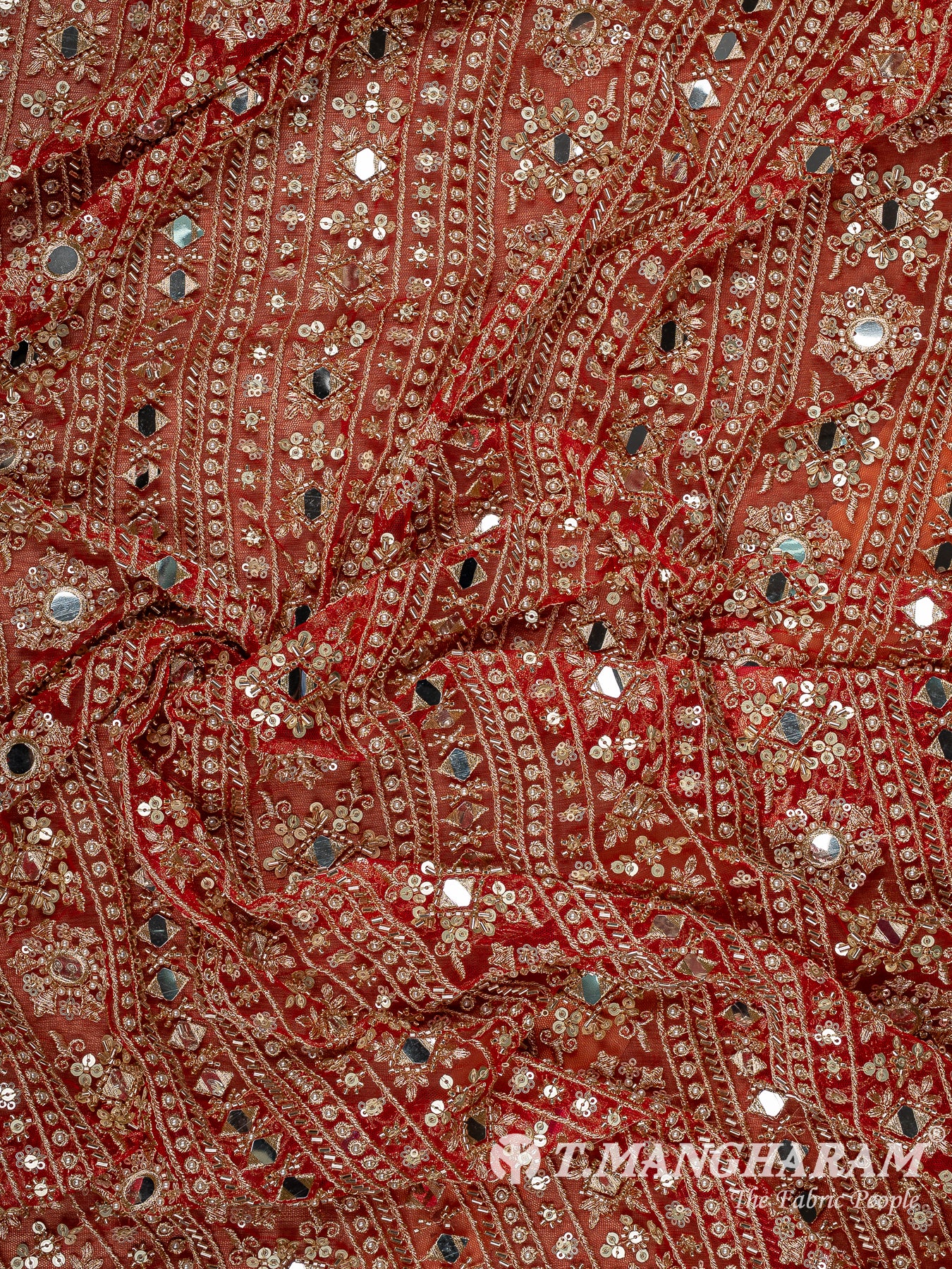 Red Fancy Net Fabric - EB11494