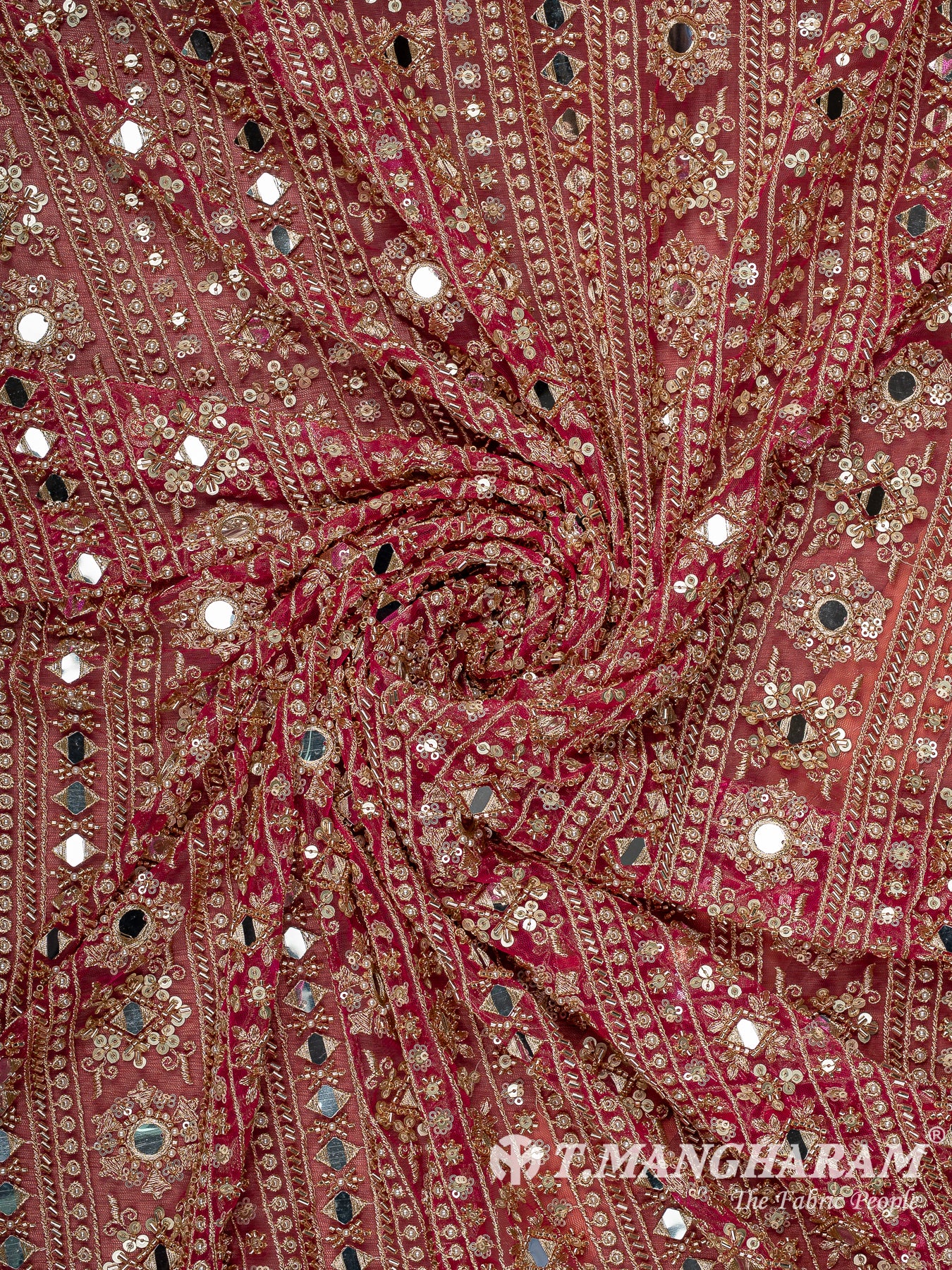 Rani Pink Fancy Net Fabric - EB11493