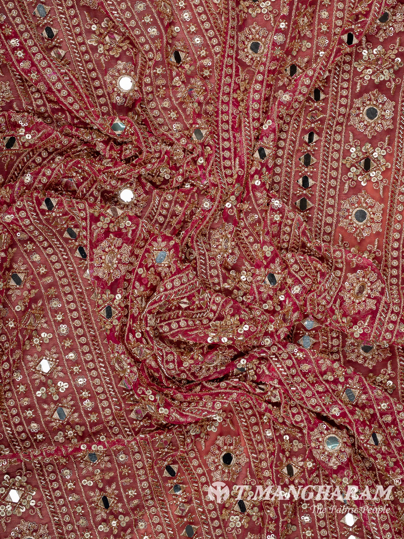 Rani Pink Fancy Net Fabric - EB11493