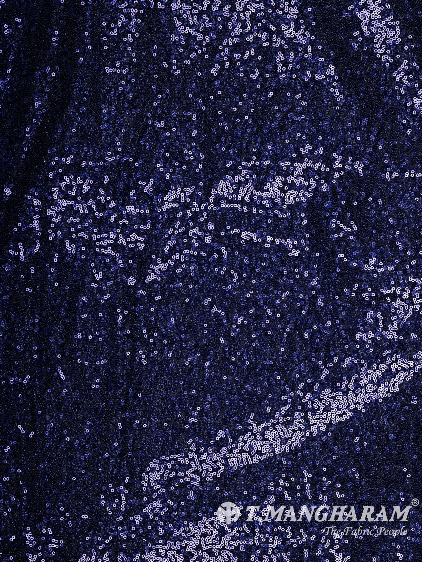 Blue Sequin Net Fabric - EB11629