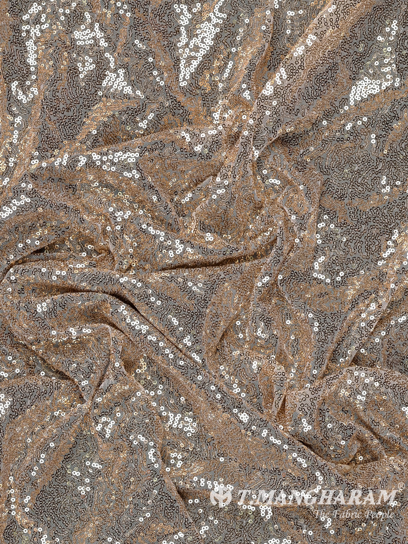 Cream Sequin Net Fabric - EB11634