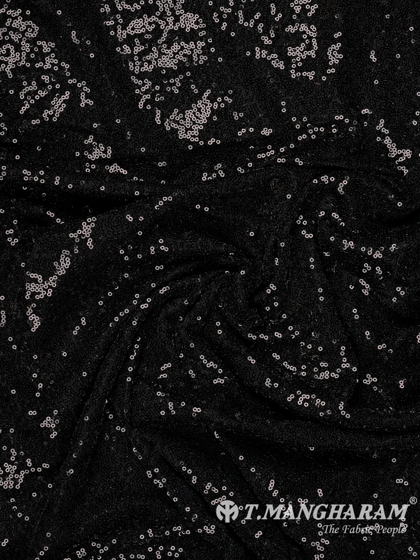 Black Sequin Net Fabric - EB11627
