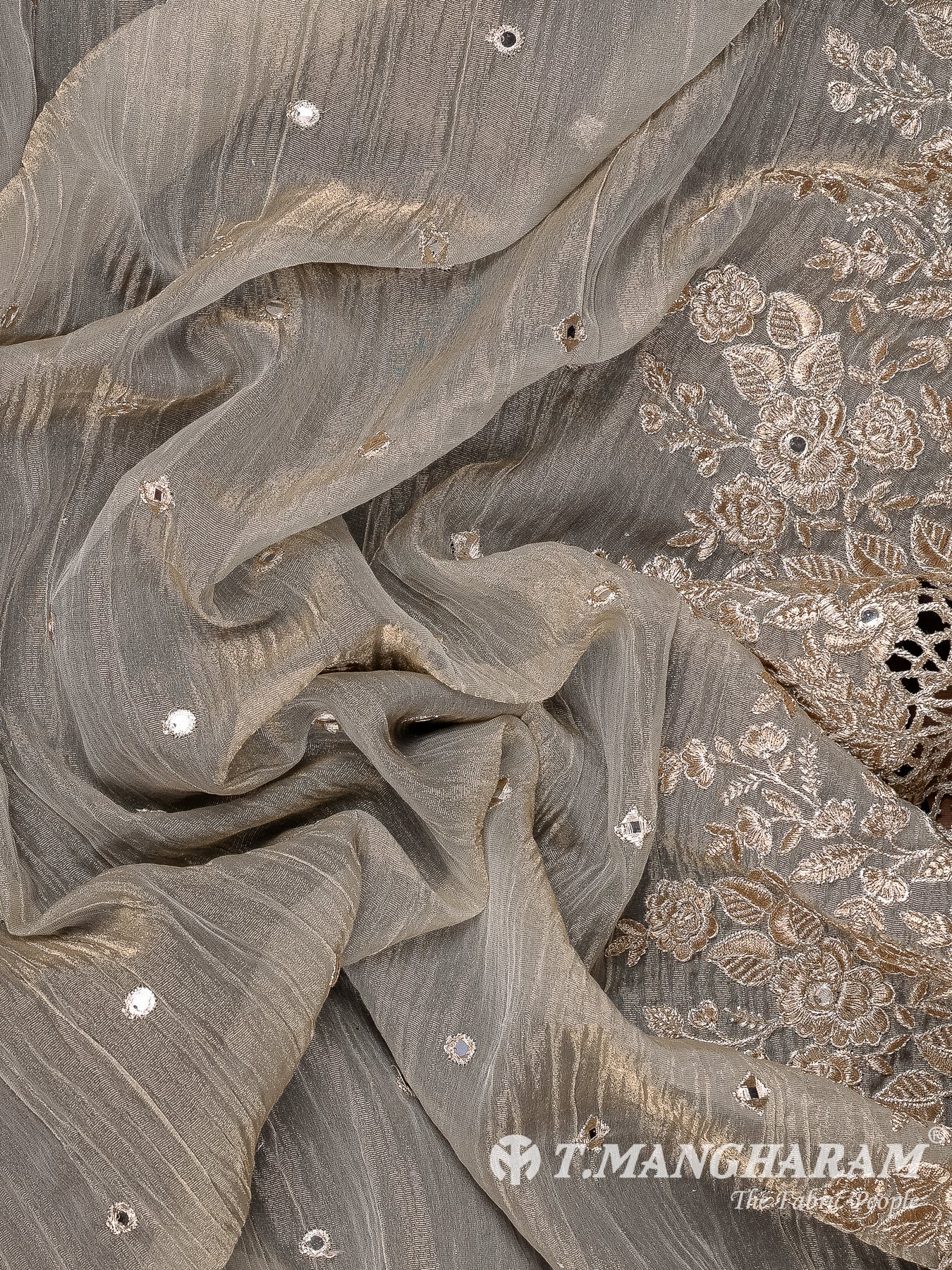 Biege Crushed Tissue Fabric - EB10966