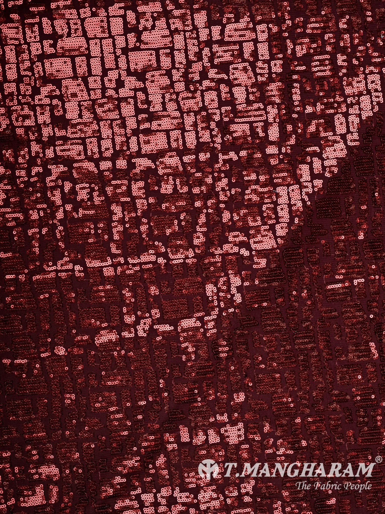 Maroon Sequin Net Fabric - EB11638