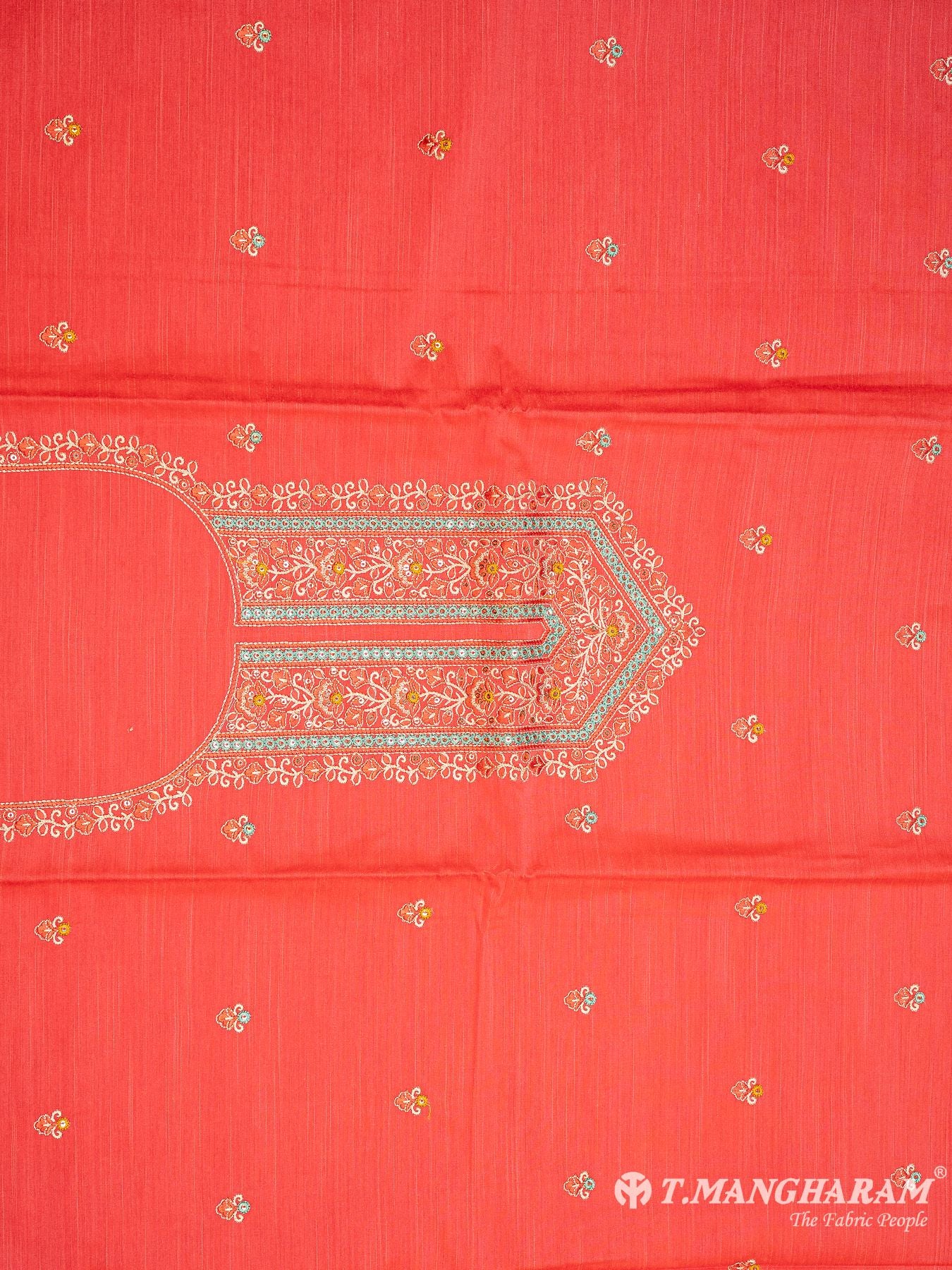 Peach Cotton Chudidhar Fabric Set - EG1999