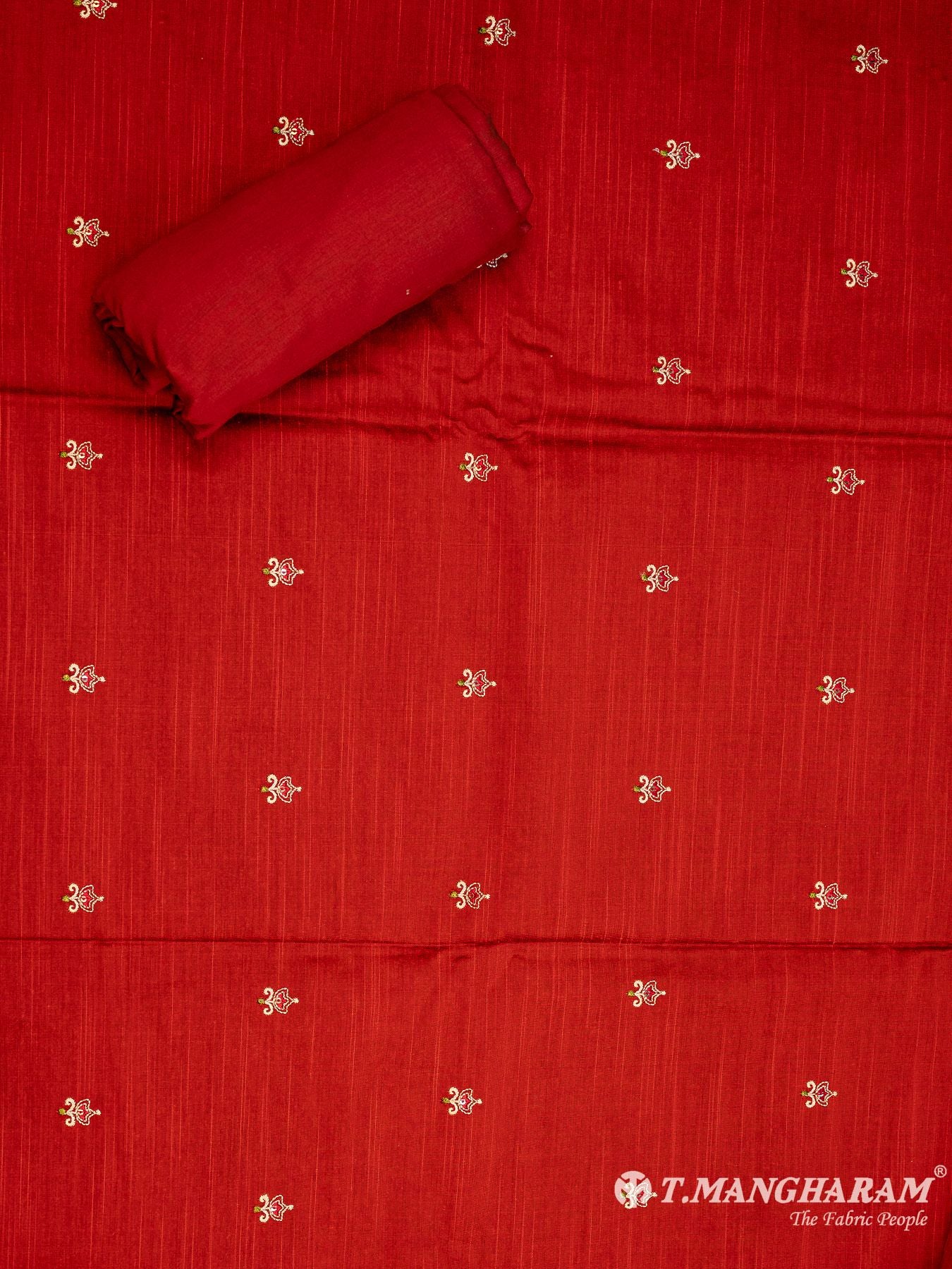 Red Cotton Chudidhar Fabric Set - EG1994