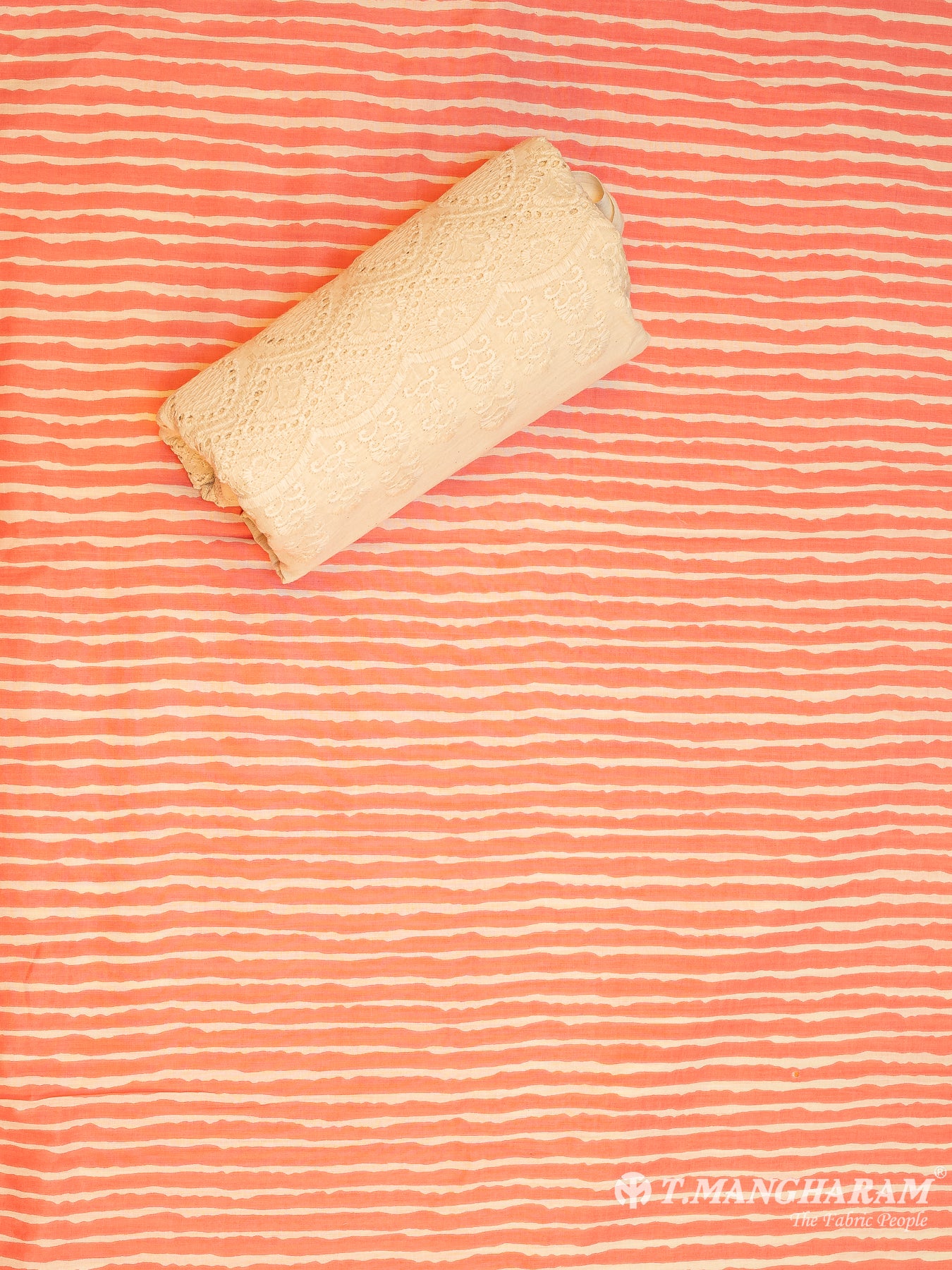 Orange Cotton Chudidhar Fabric Set - EF1703