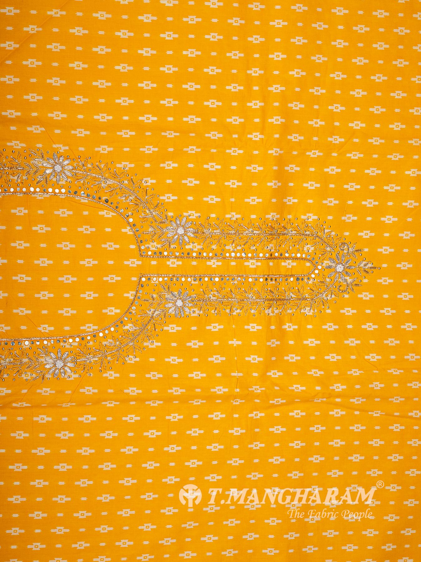 Yellow Cotton Chudidhar Fabric Set