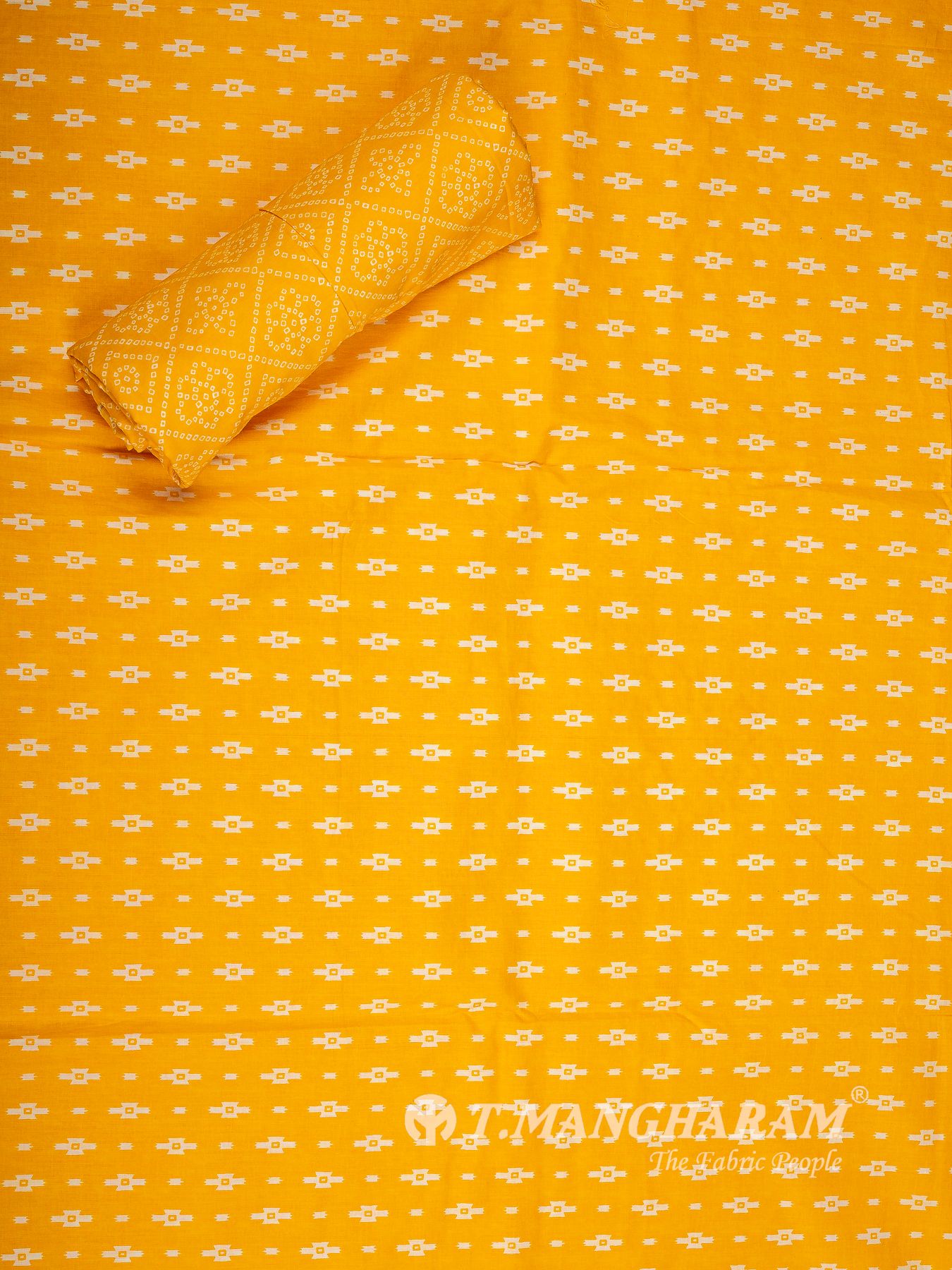 Yellow Cotton Chudidhar Fabric Set