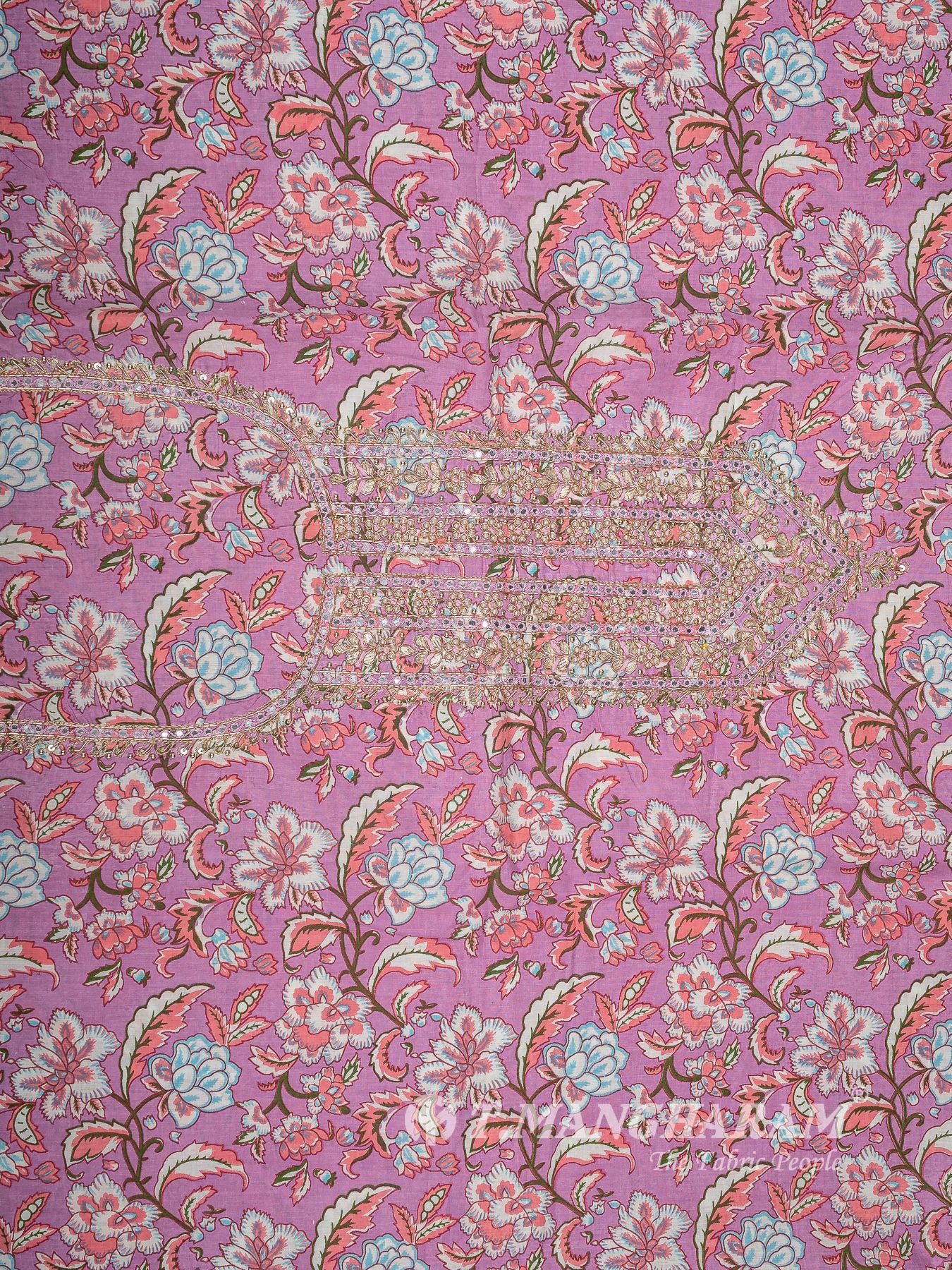 Violet Cotton Chudidhar Fabric Set - EG2066