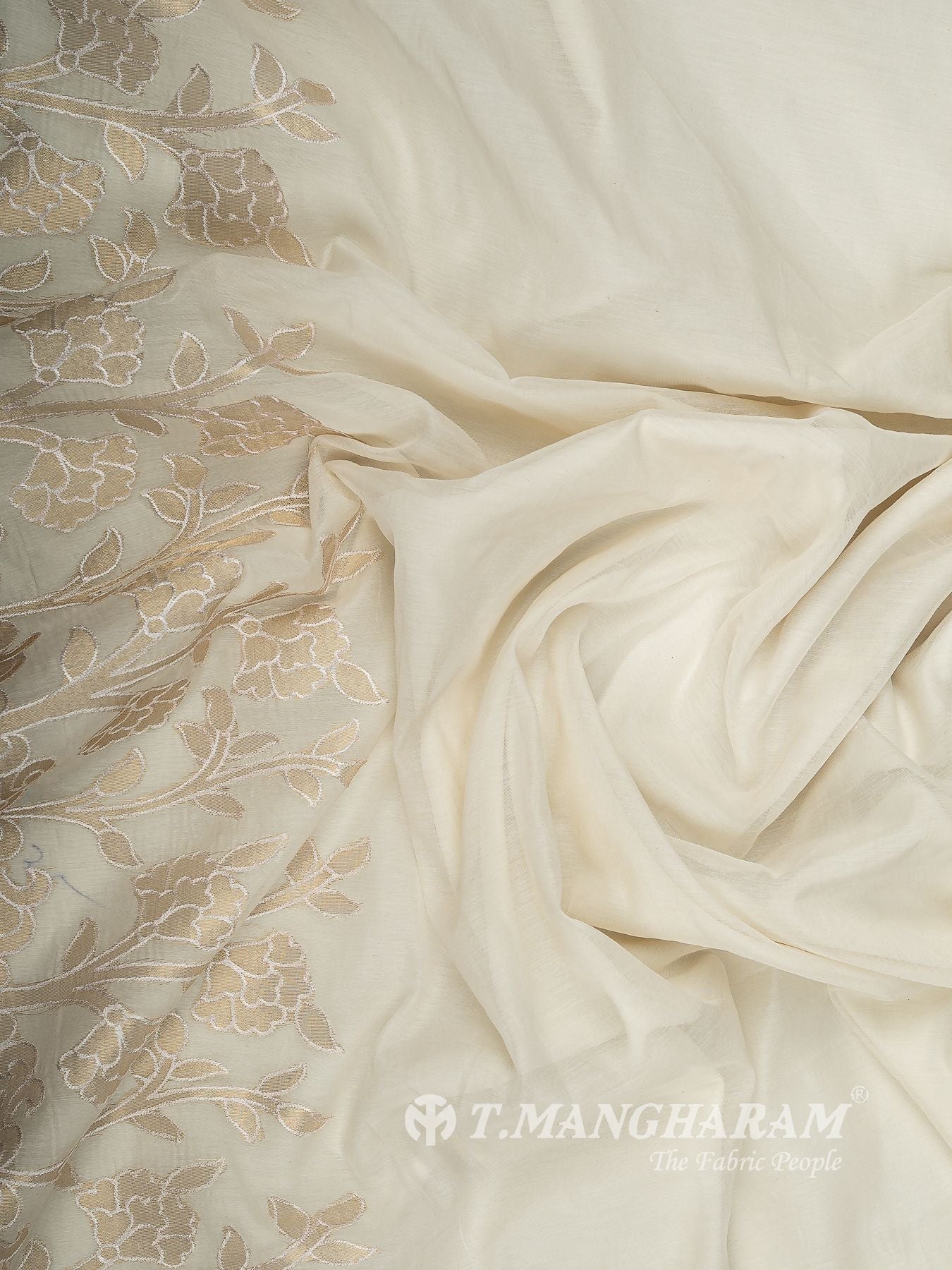 Cream Cotton Embroidery Fabric