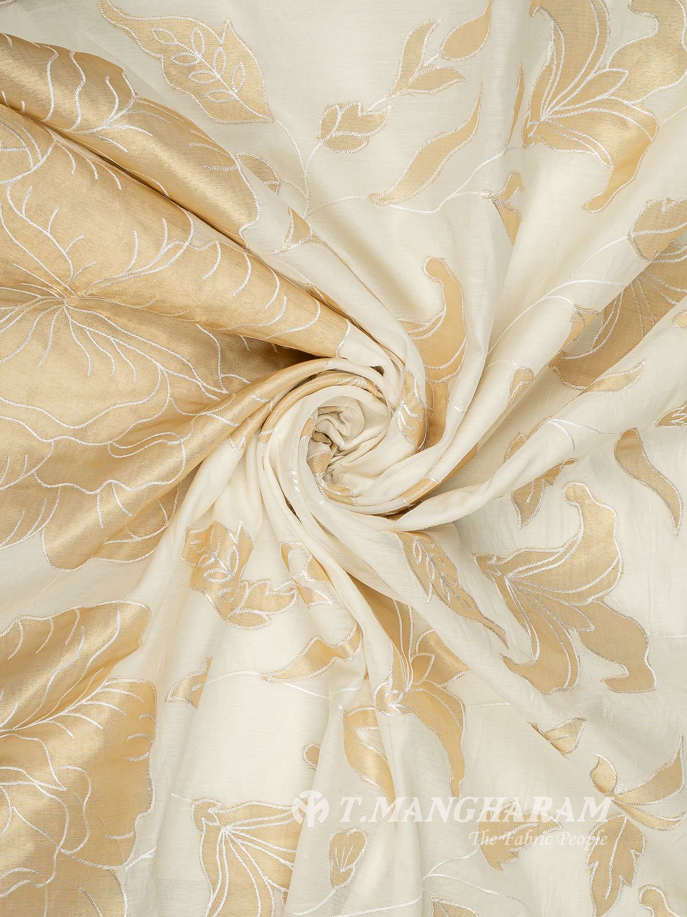 Cream Cotton Embroidery Fabric