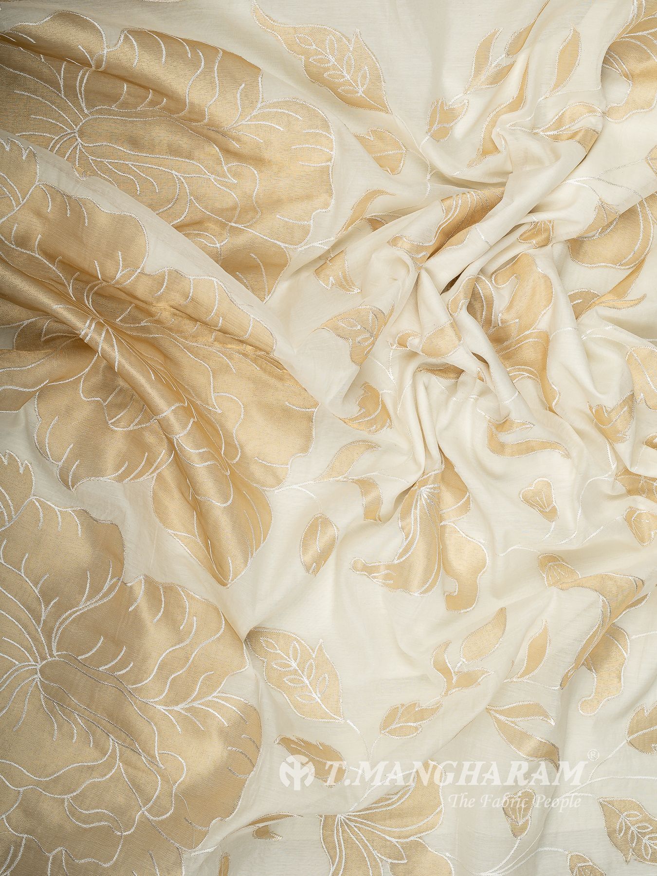 Cream Cotton Embroidery Fabric