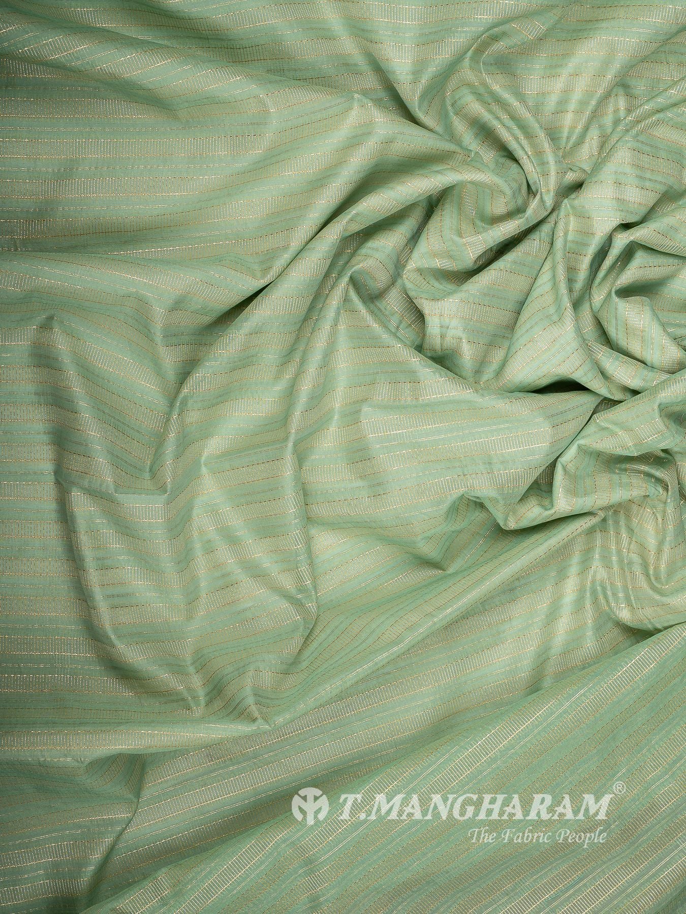 Green Chanderi Cotton Fabric - EC15681