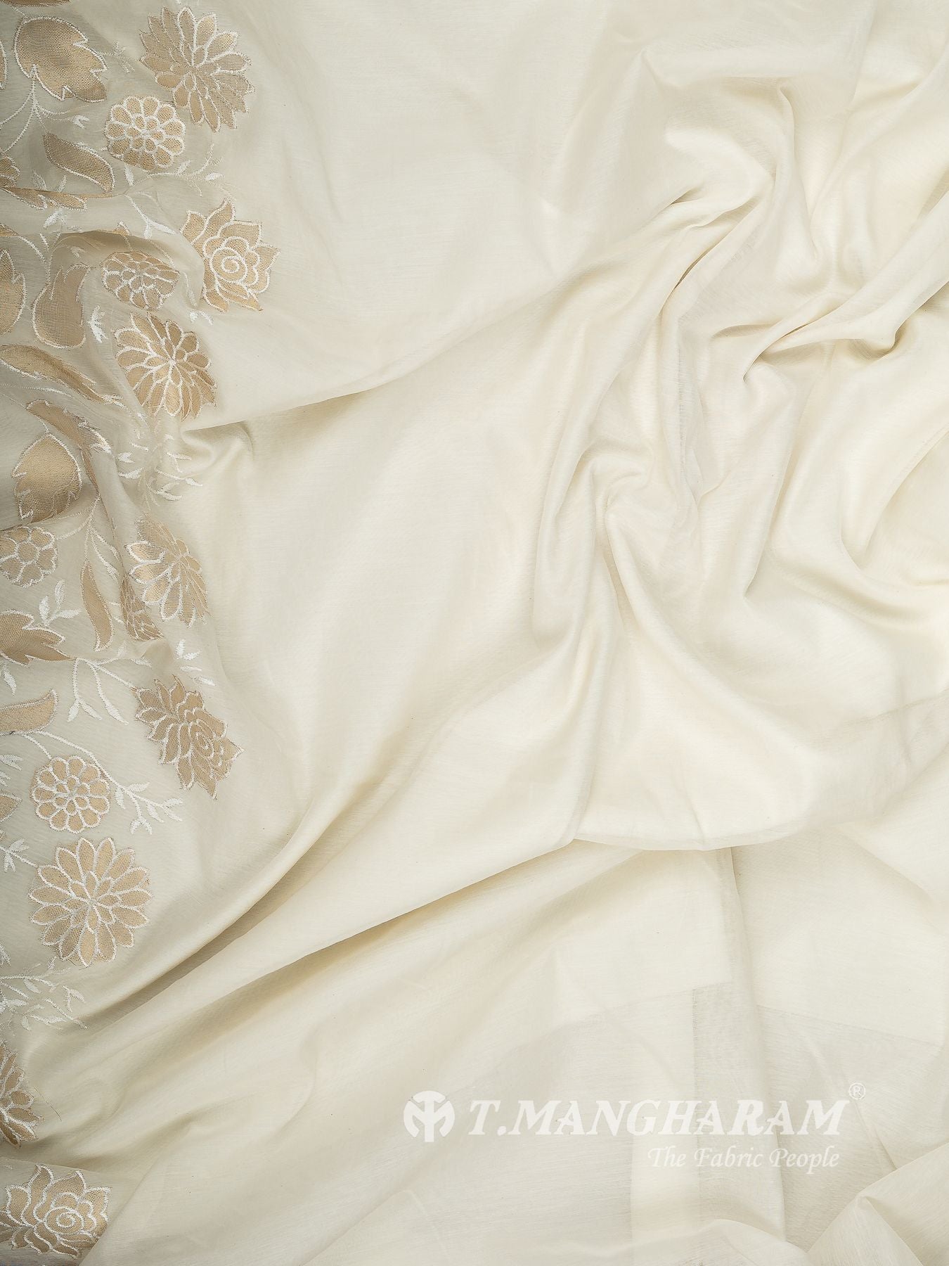 Cream Cotton Embroidery Fabric