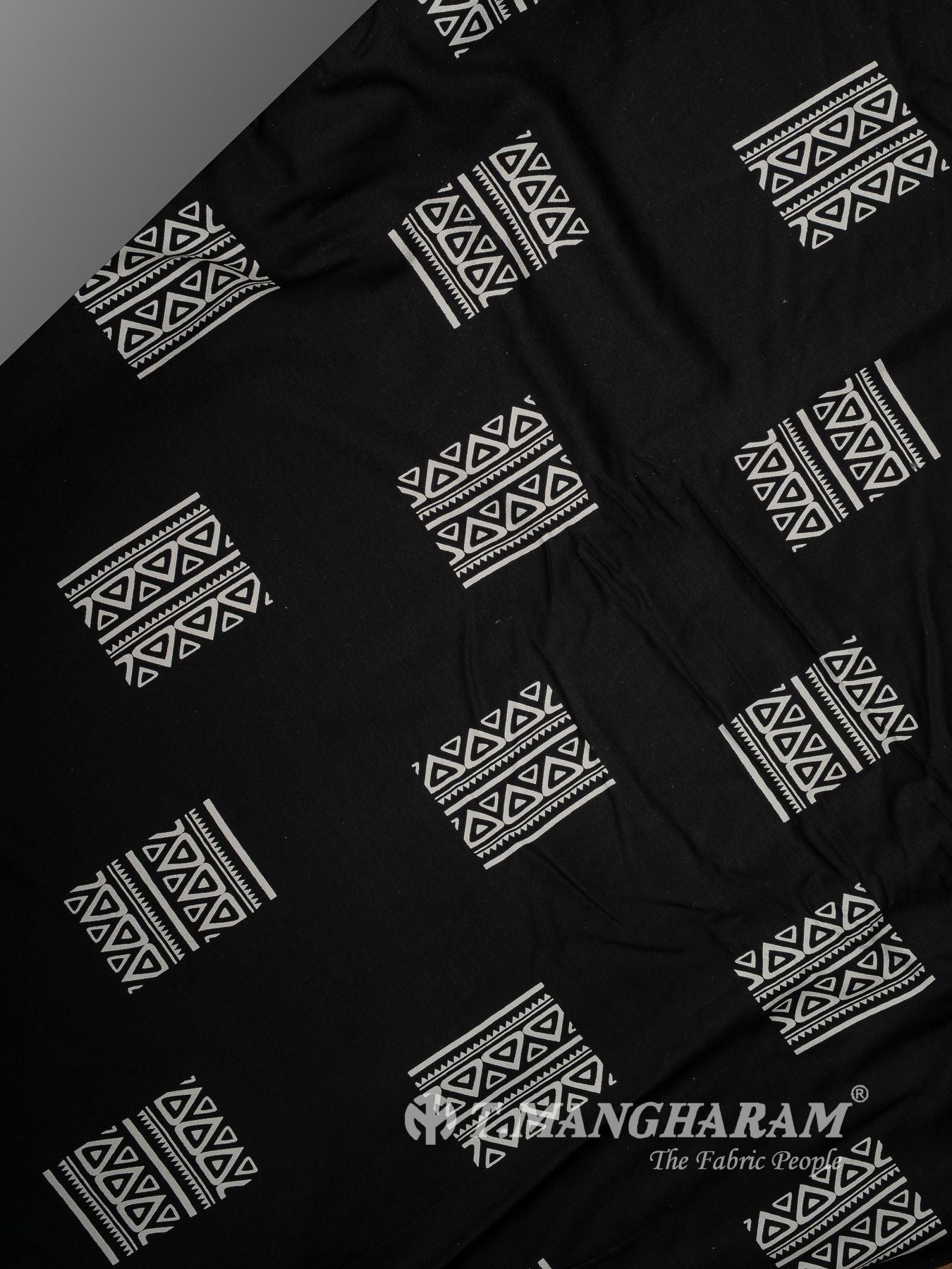 Black and White Rayon Cotton Fabric
