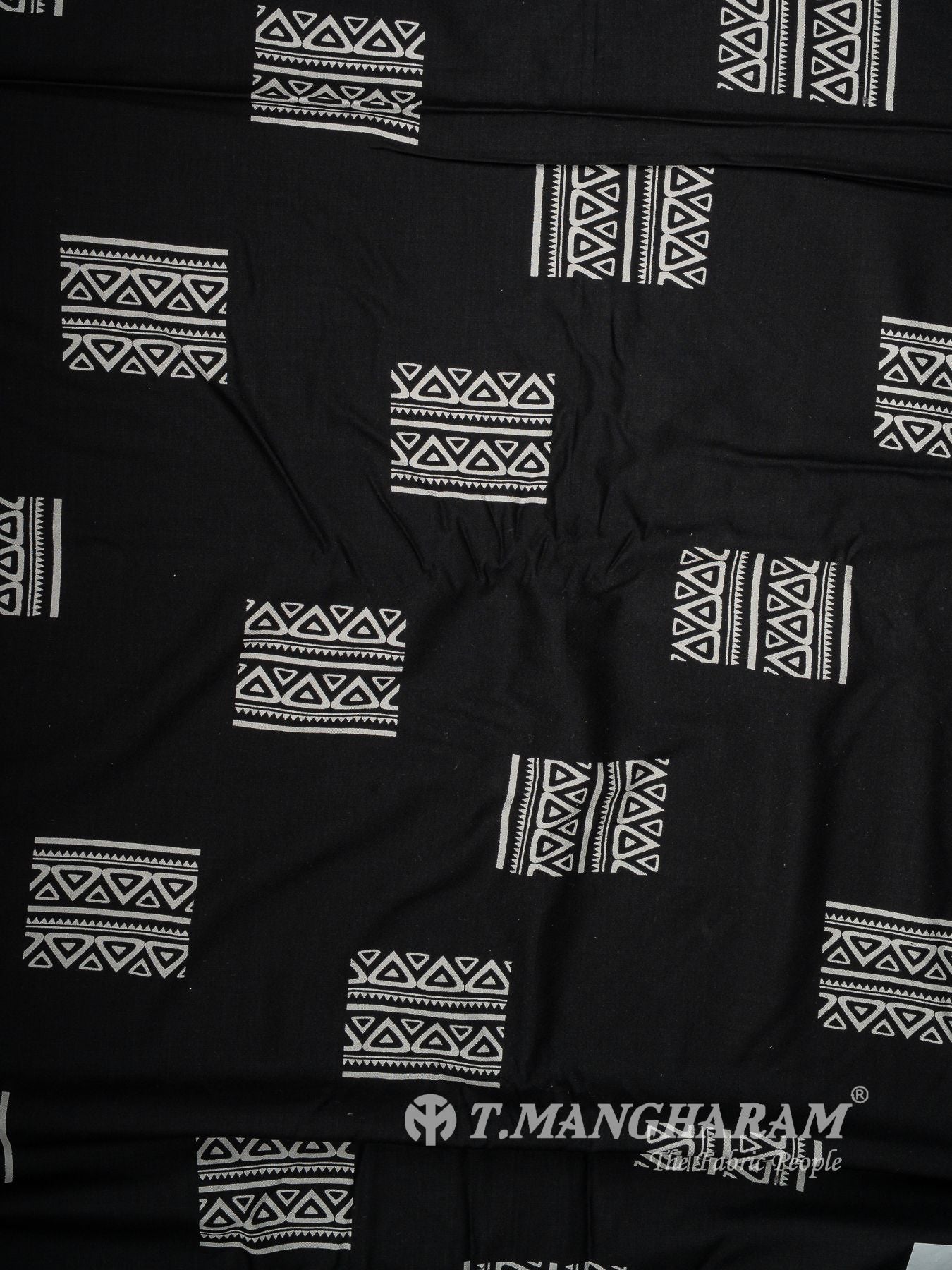 Black and White Rayon Cotton Fabric