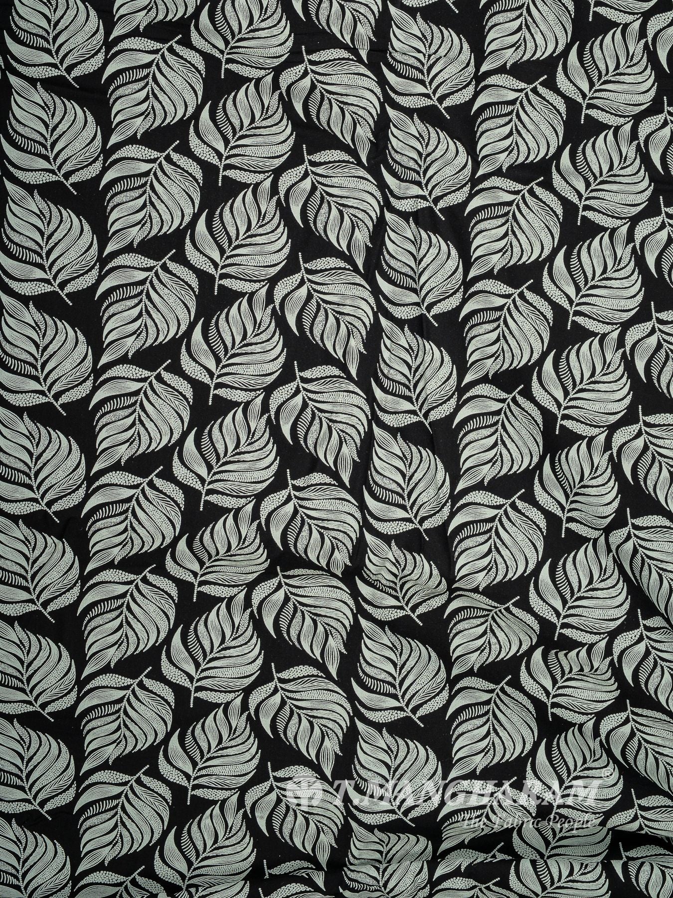 Black and White Rayon Cotton Fabric