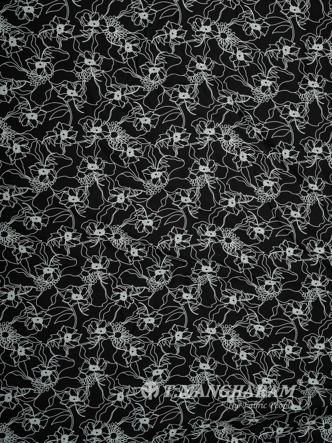 Black and White Rayon Cotton Fabric