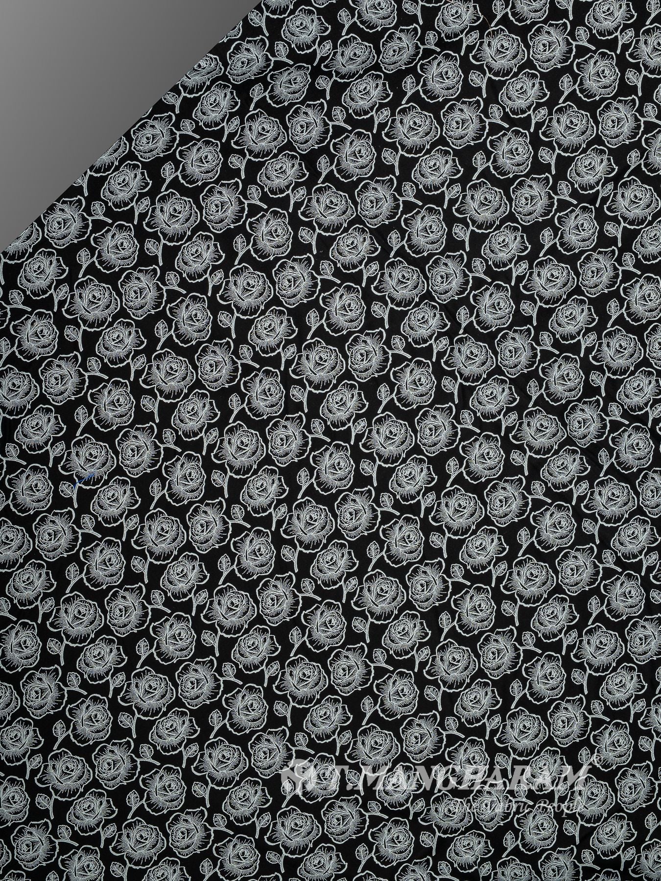 Black and White Rayon Cotton Fabric