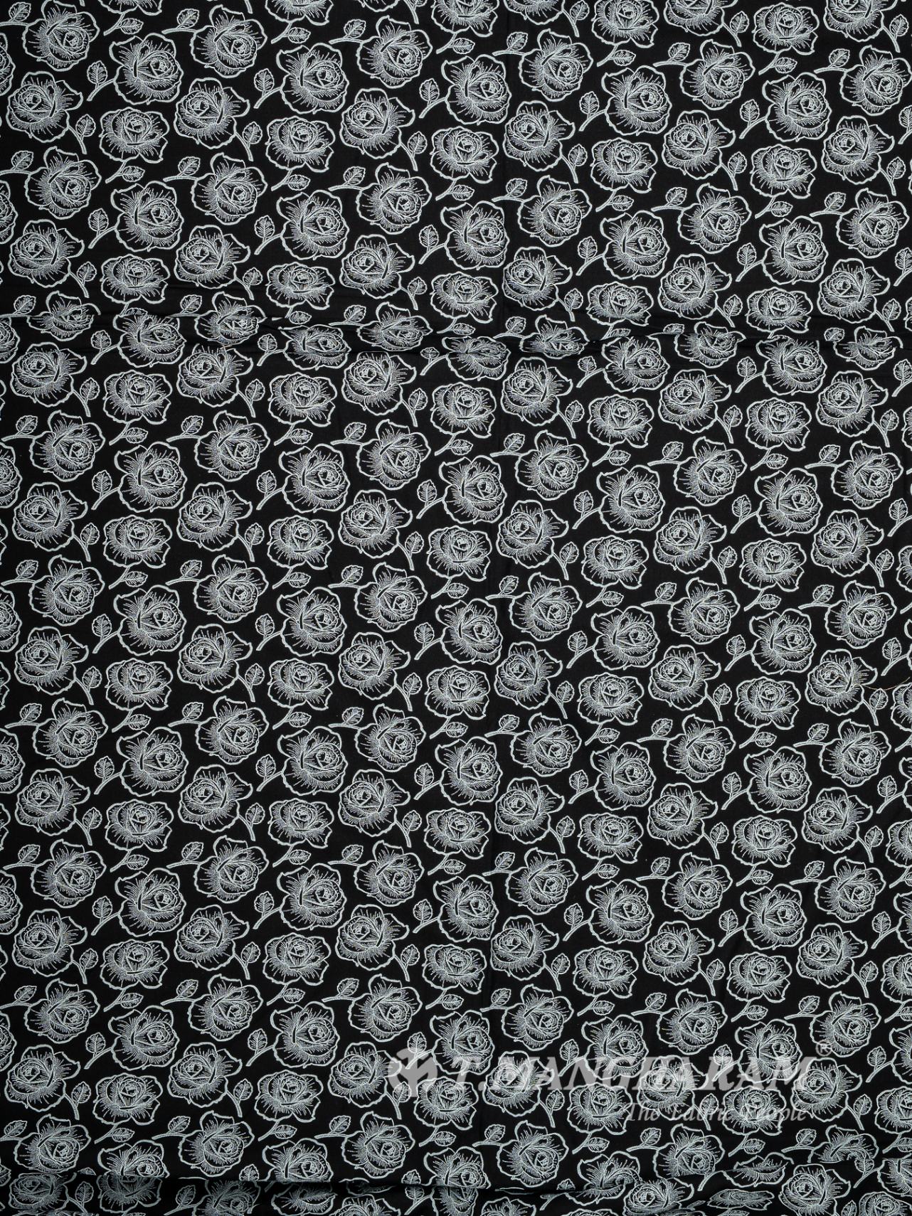 Black and White Rayon Cotton Fabric