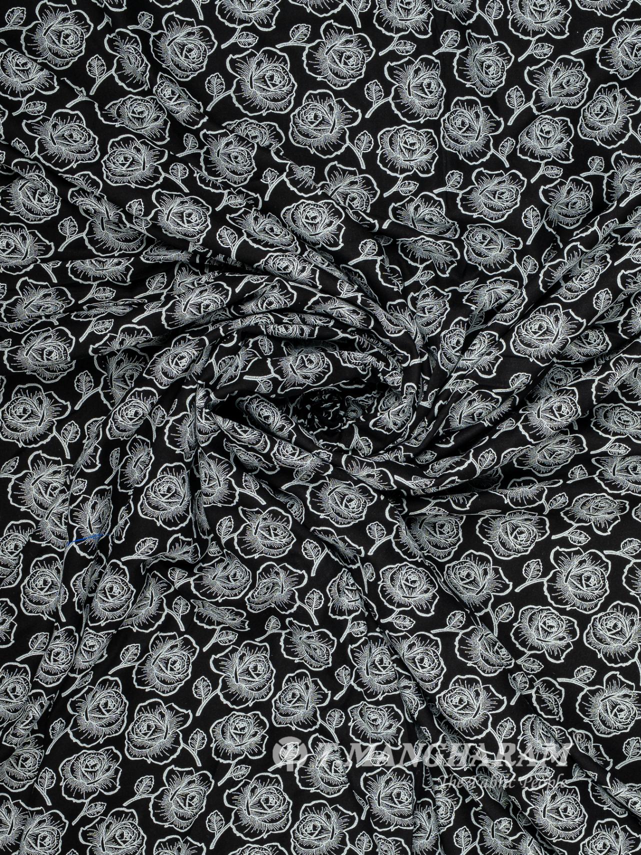 Black and White Rayon Cotton Fabric