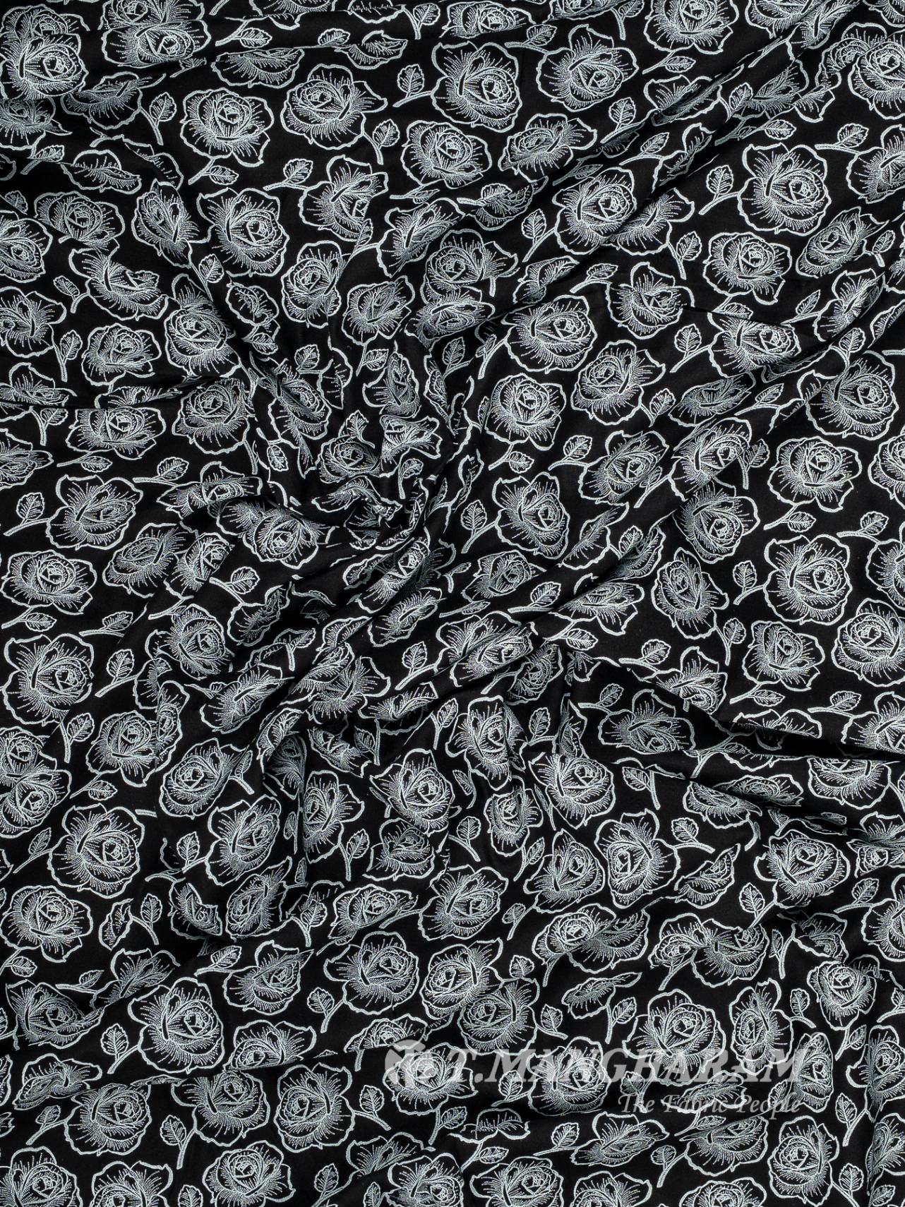 Black and White Rayon Cotton Fabric
