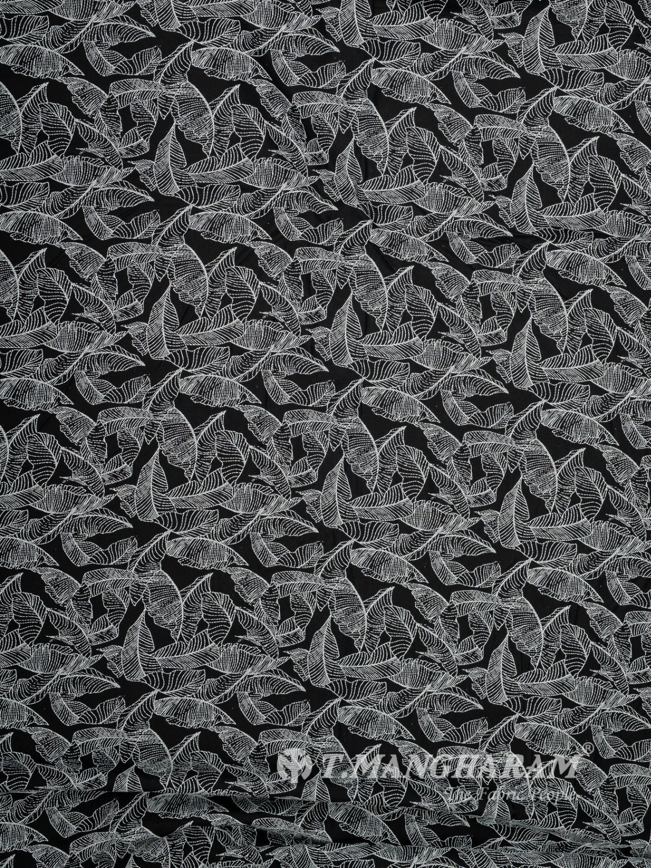 Black and White Rayon Cotton Fabric