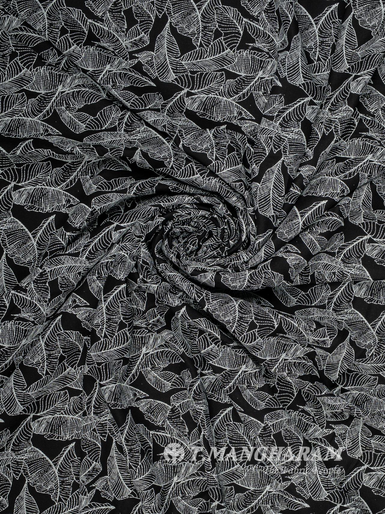 Black and White Rayon Cotton Fabric